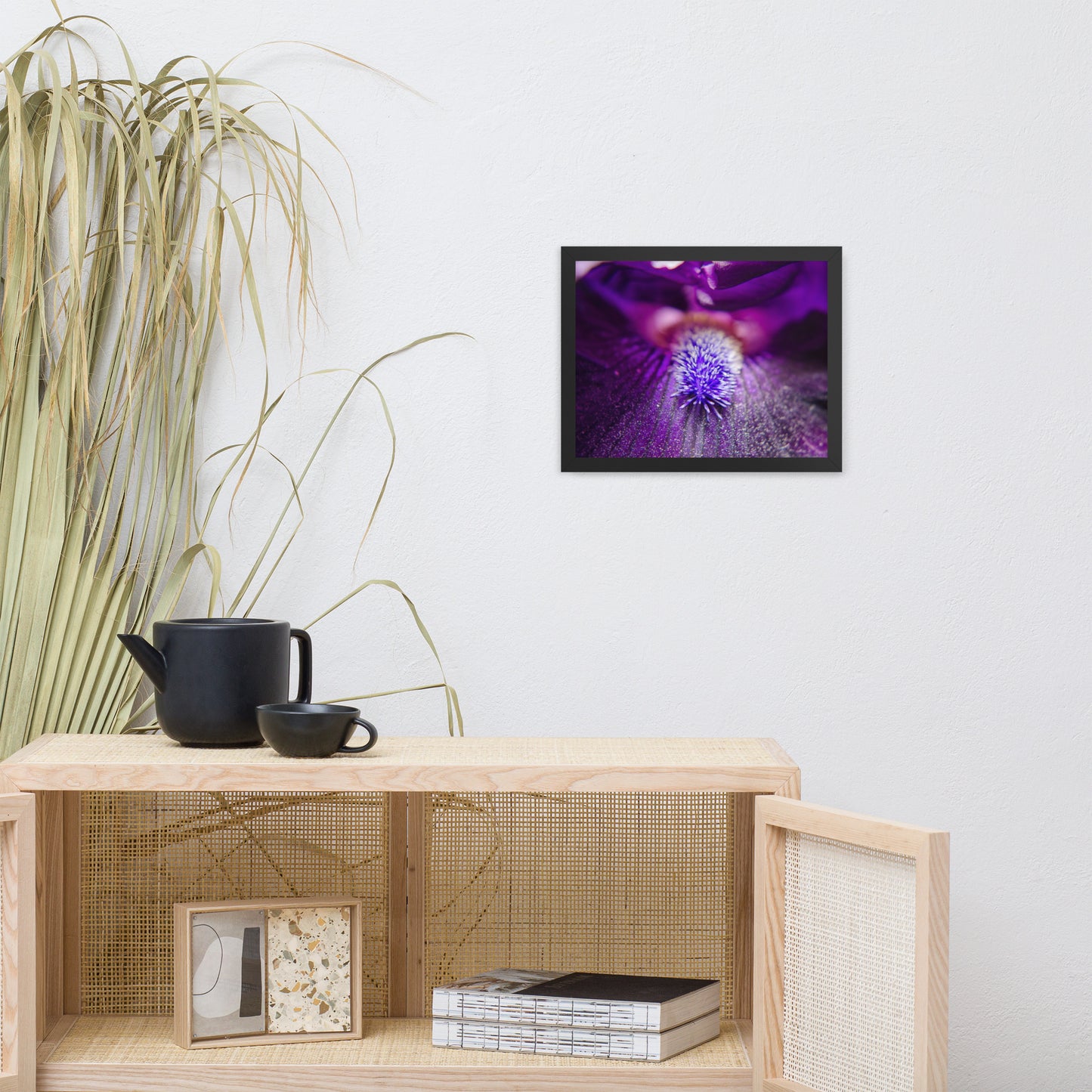 Eye of Iris Floral Nature Photo Framed Wall Art Print