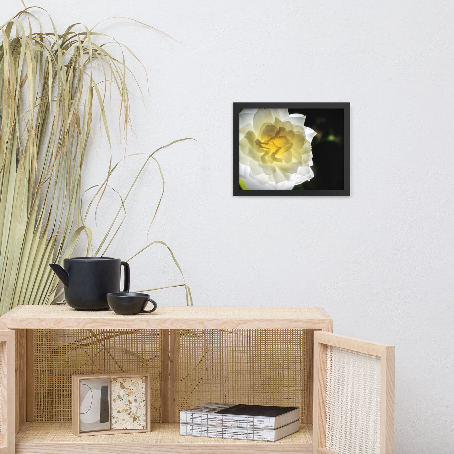 Glowing Rose 2 Floral Nature Photo Framed Wall Art Print