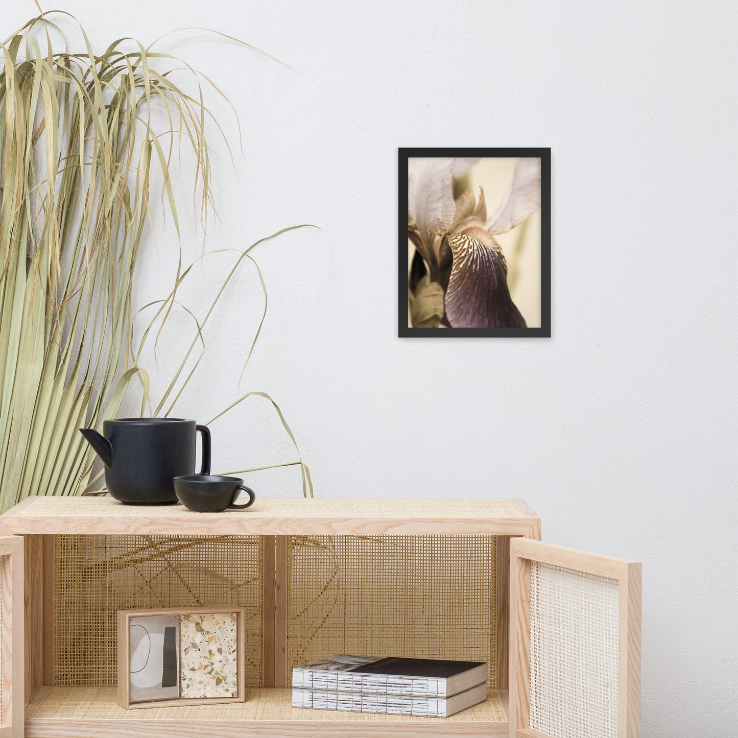 Japanese Iris Delight Aged Framed Photo Paper Wall Art Prints