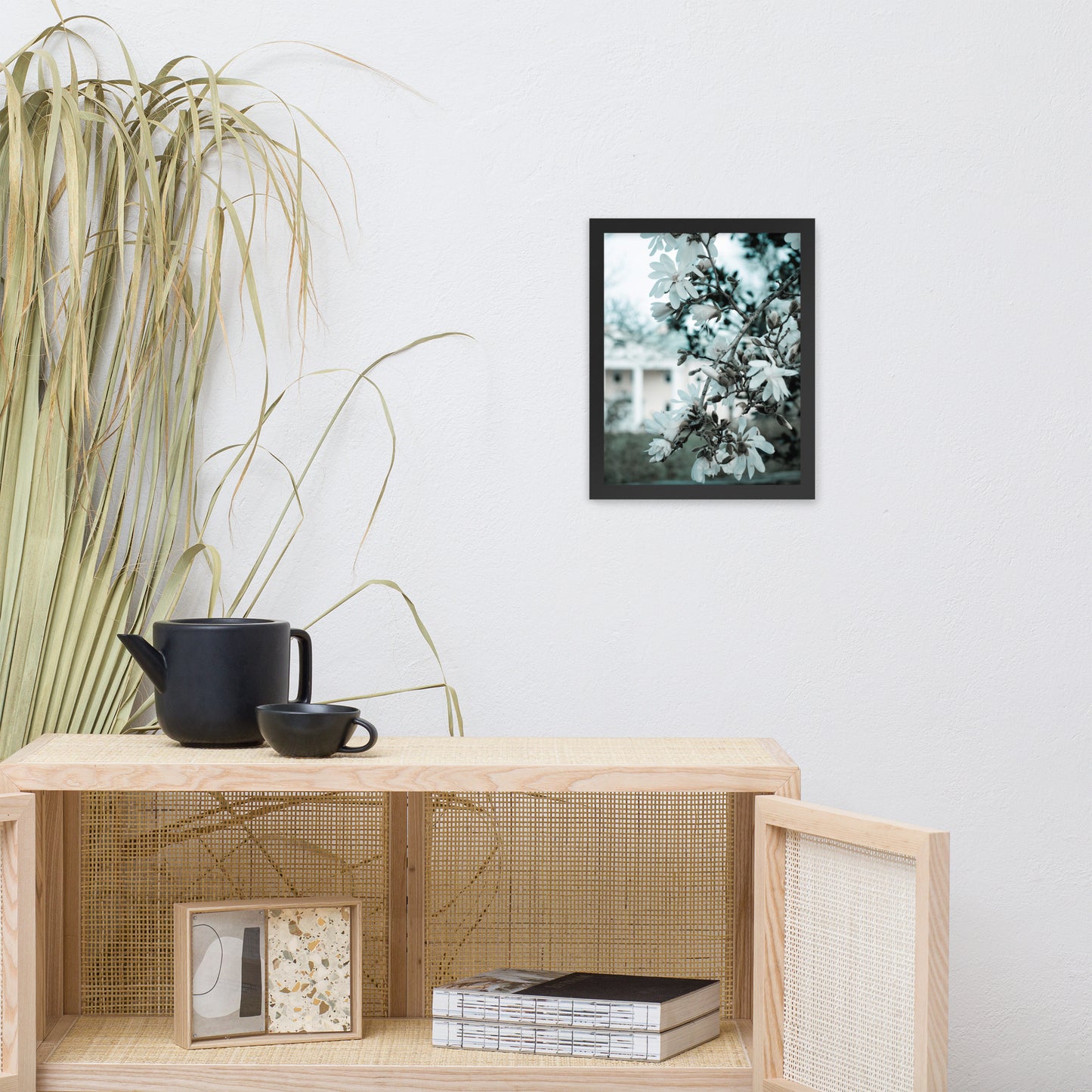 Mansion Blooms Floral Landscape Photo Framed Wall Art Print