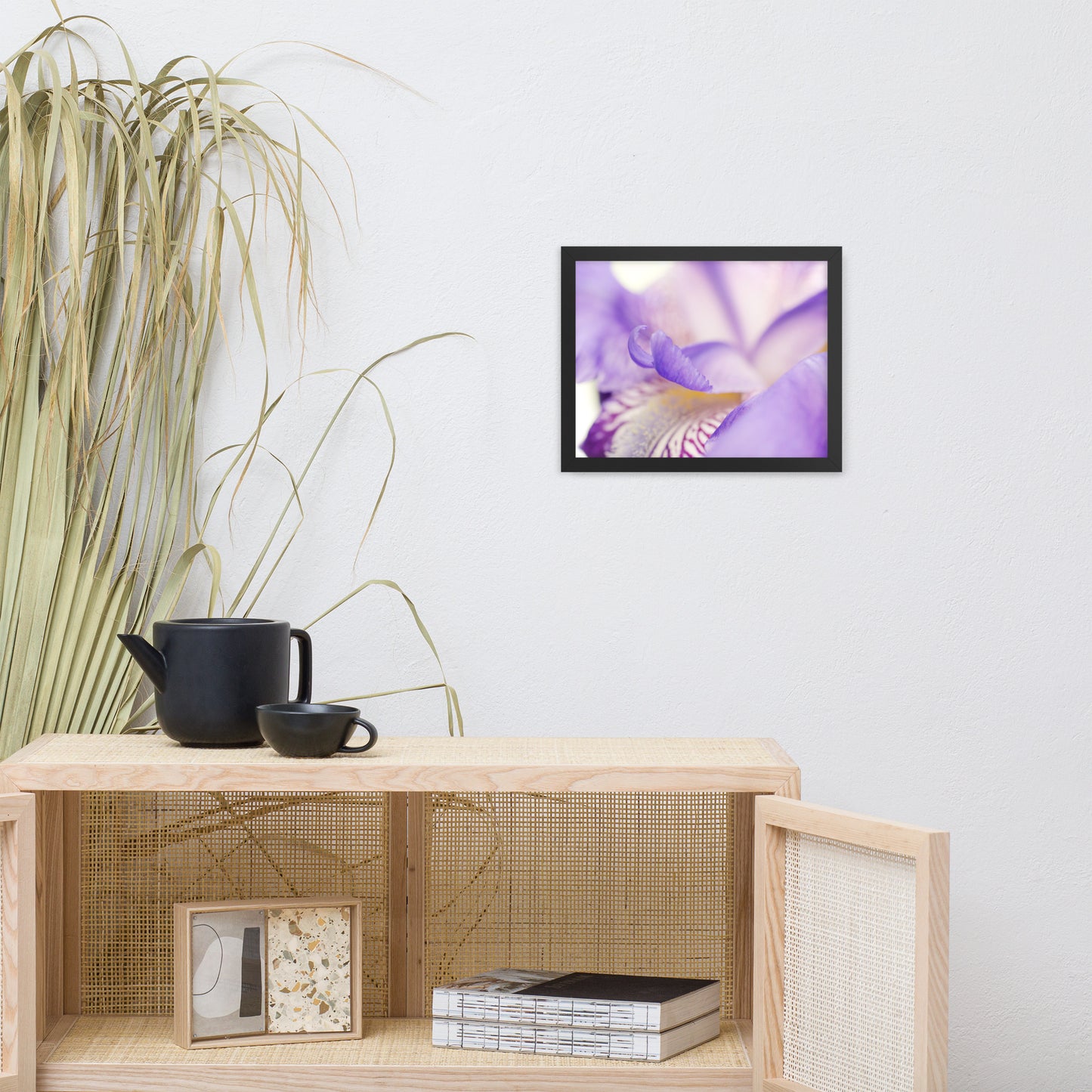 Soft Focus Iris Petals Floral Nature Photo Framed Wall Art Print