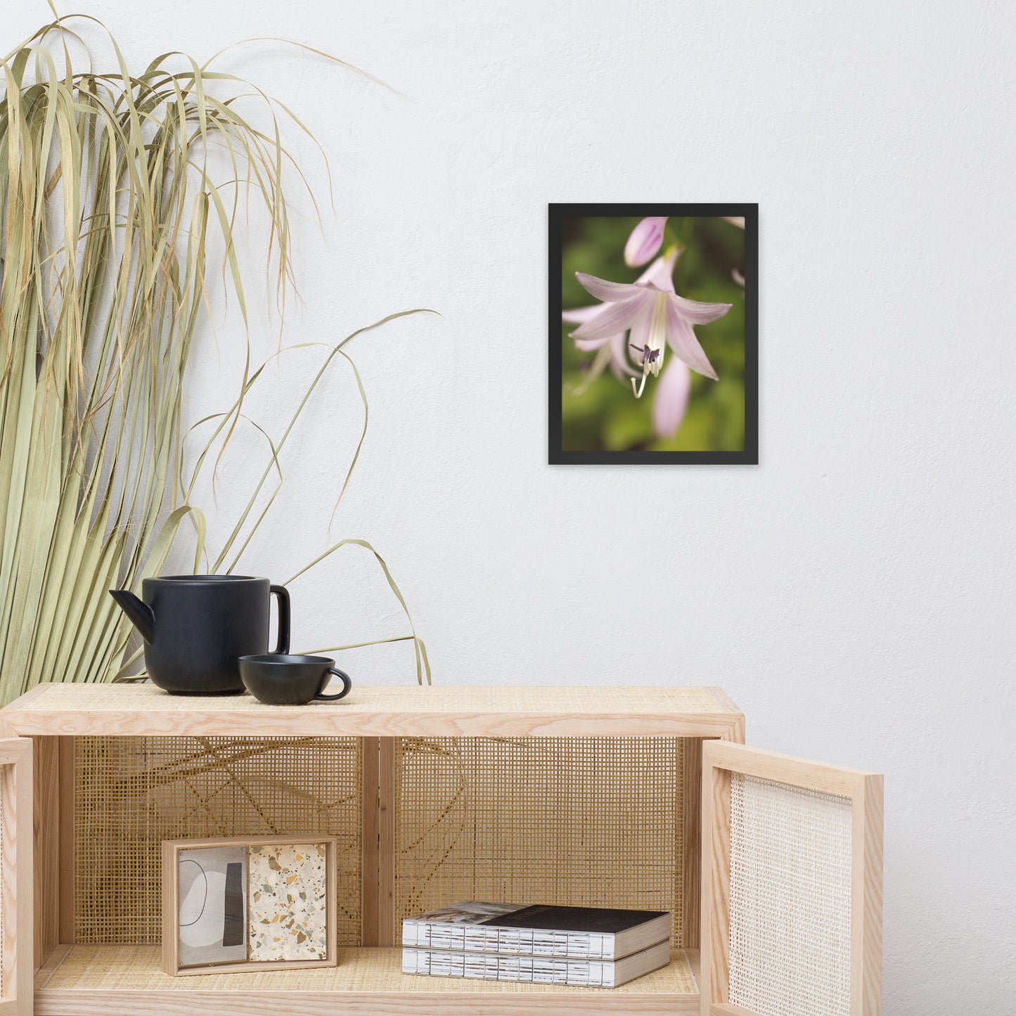 Softened Hosta Bloom Floral Nature Photo Framed Wall Art Print