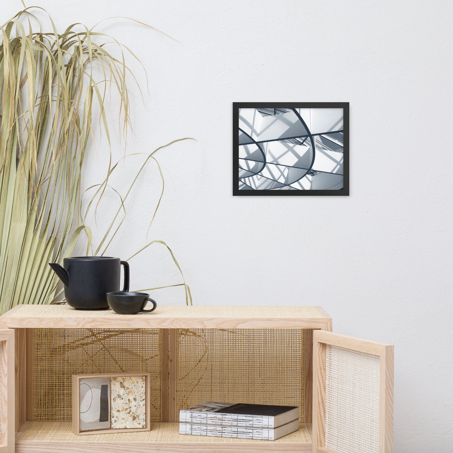 Interwoven Lines Colorized Architectural Photograph Framed Wall Art Print