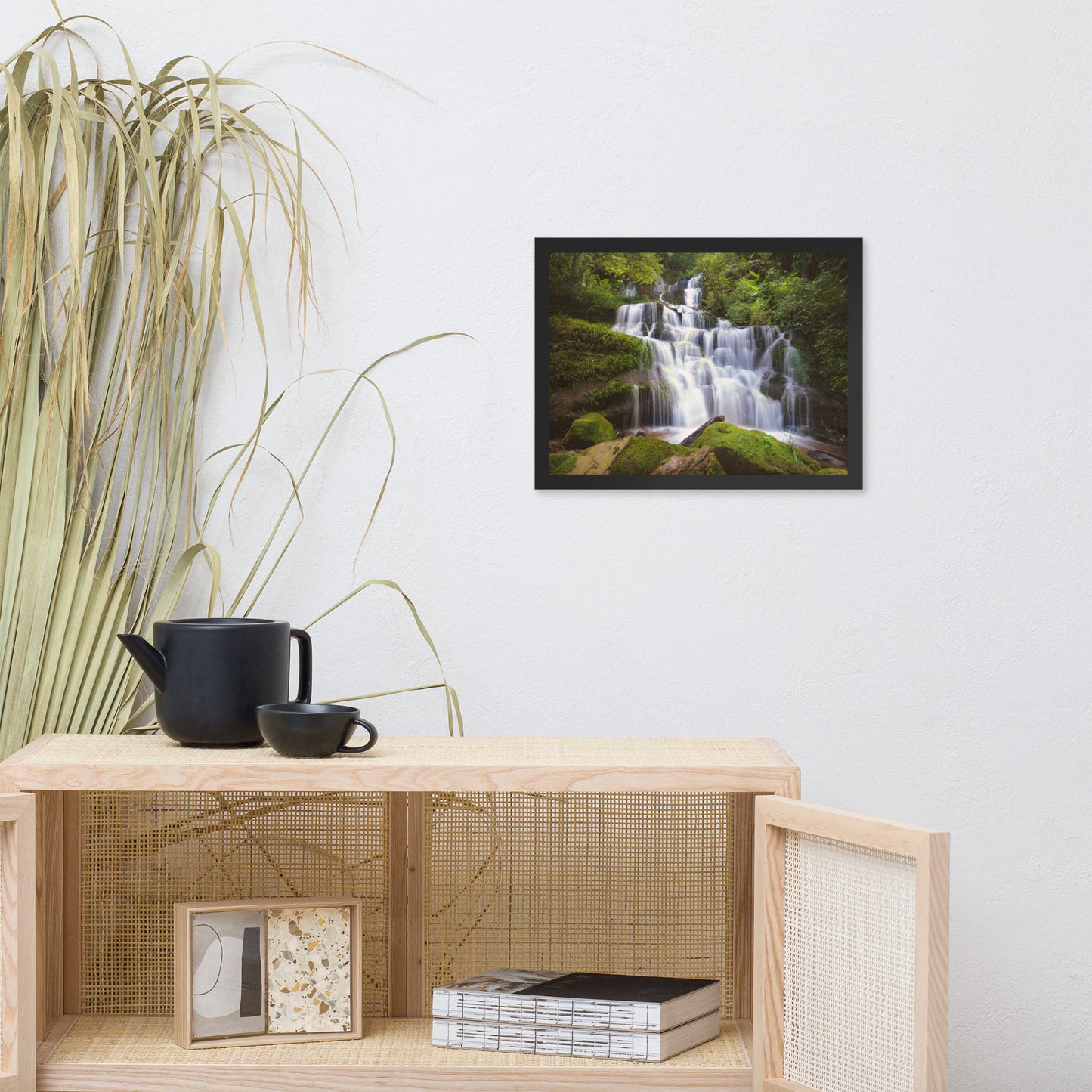 Cascading Water at Mun Daeng Waterfall Framed Wall Art Prints