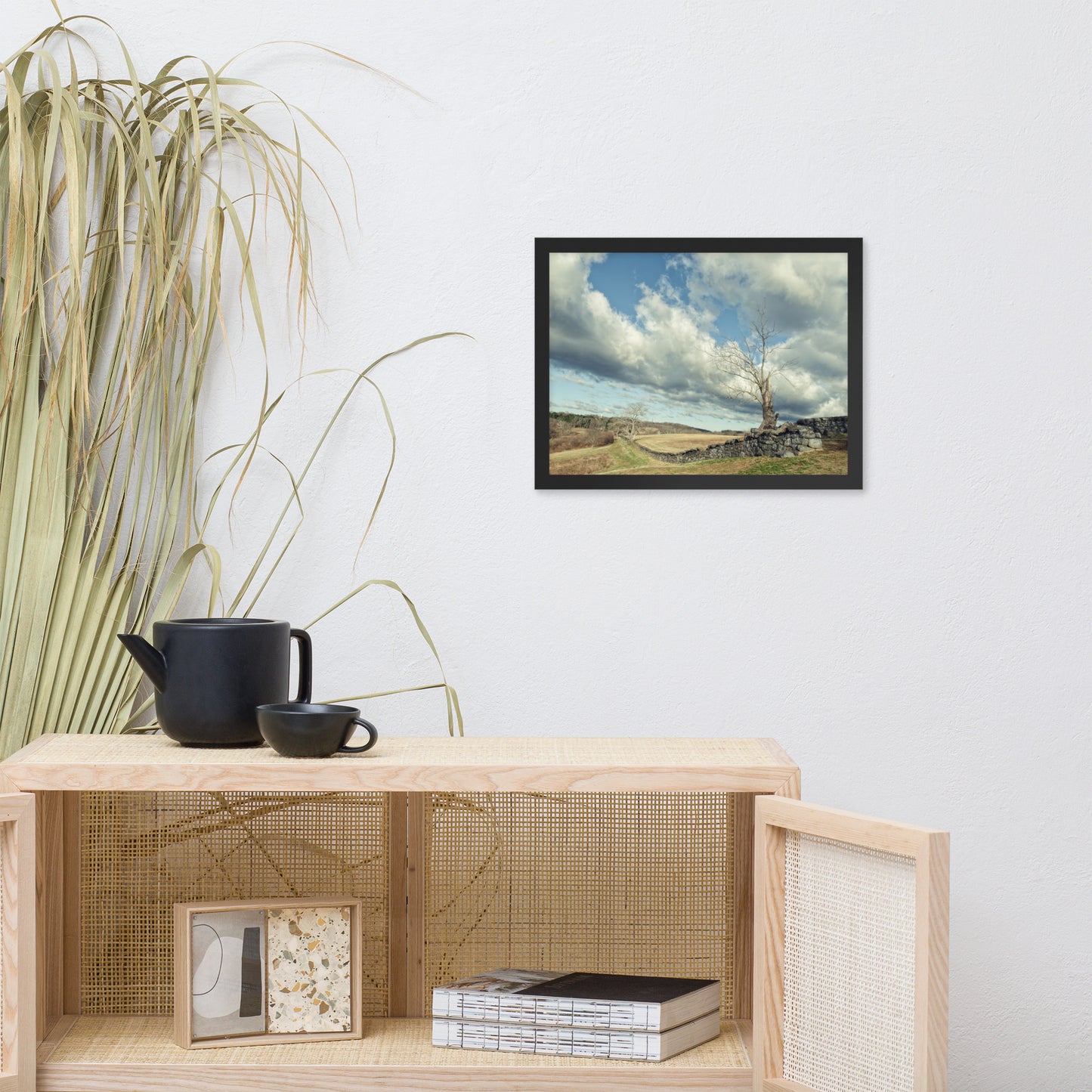 Dead Tree and Stone Wall - Split Toned Framed Photo Wall Art Prints