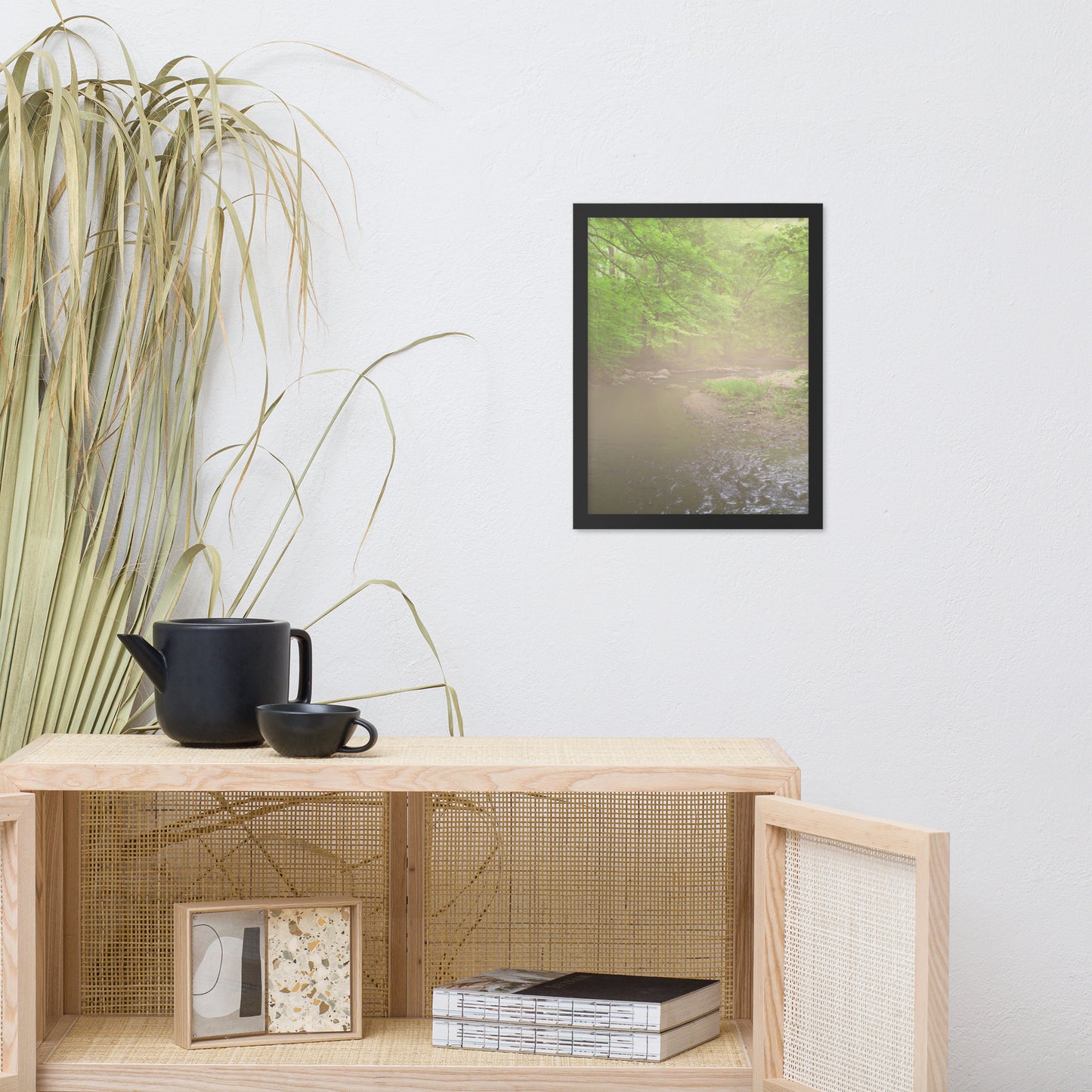Early Morning Fog on the River Landscape Framed Photo Wall Art Prints