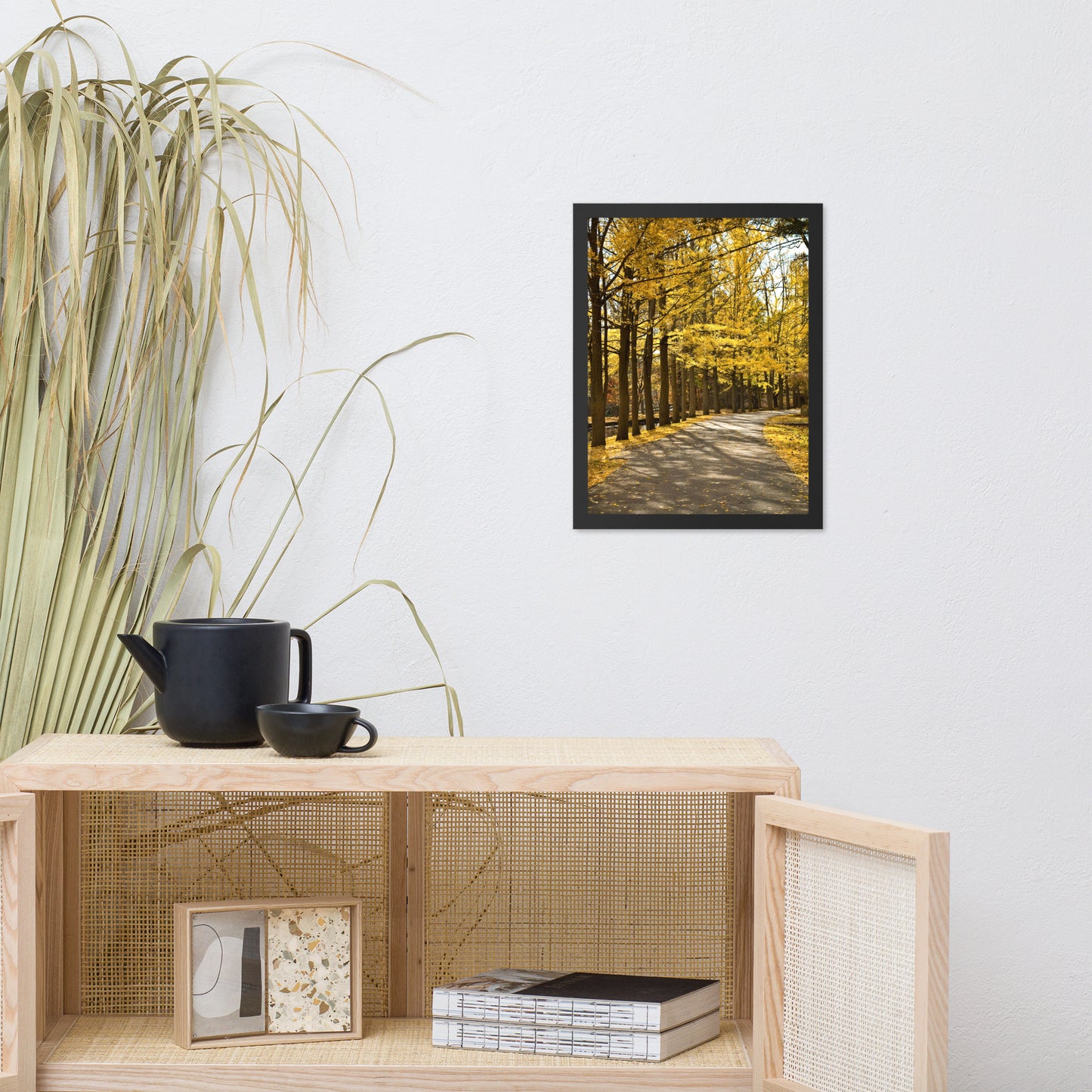 Fall Path Nature Landscape Framed Photo Paper Wall Art Prints