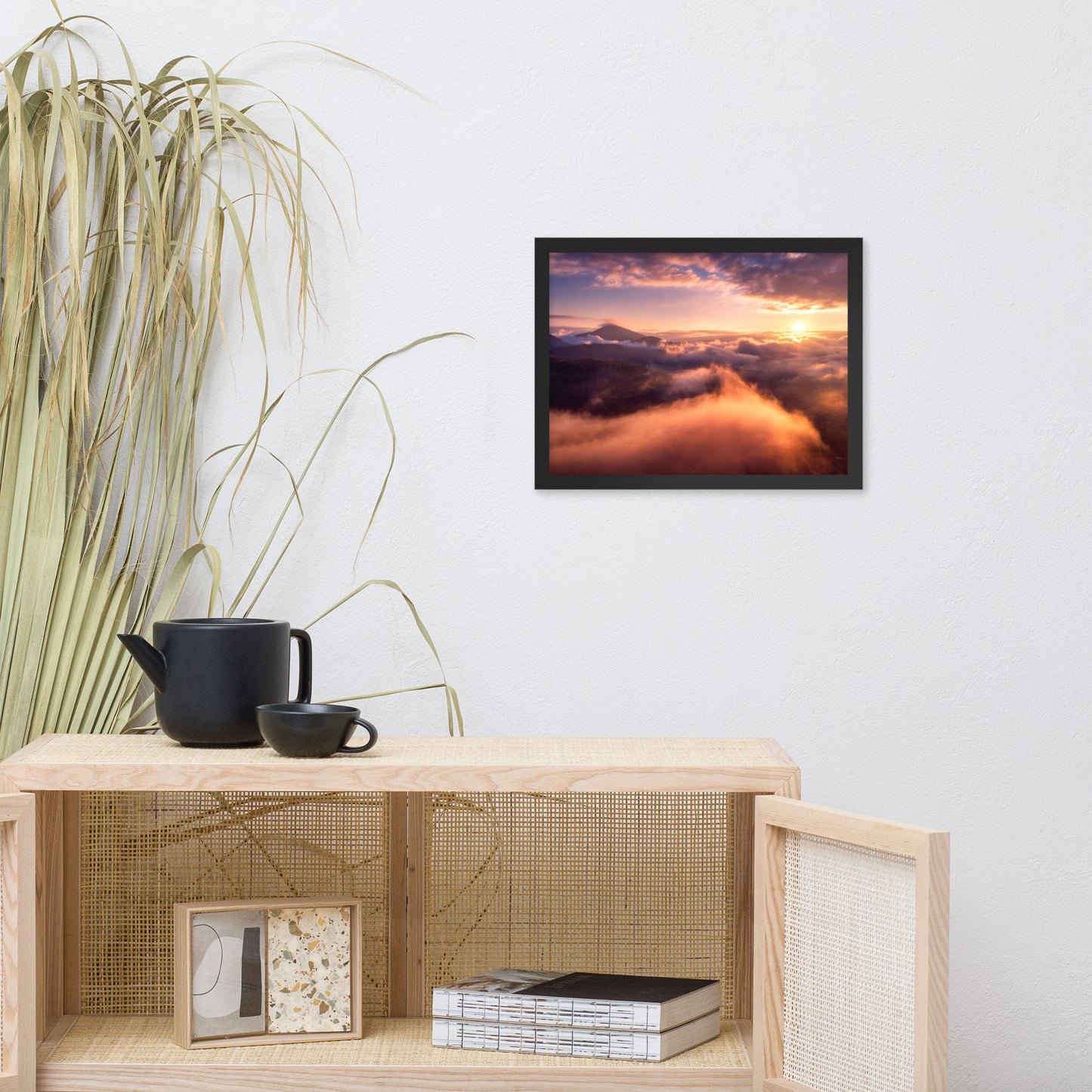 Heaven on Earth Mountains in Clouds at Sunrise Framed Wall Art Prints