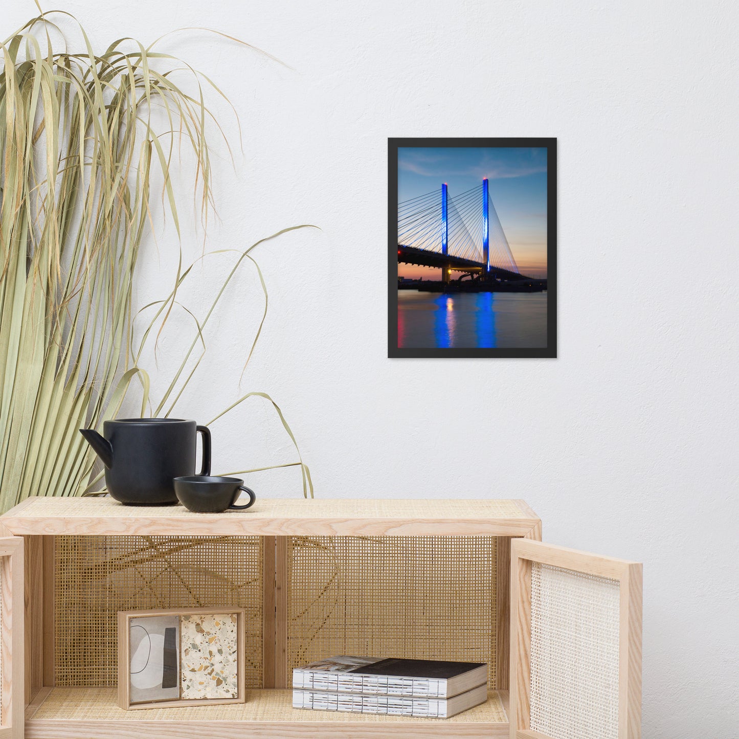 Indian River Bridge 2 Urban Landscape Photo Framed Wall Art Print