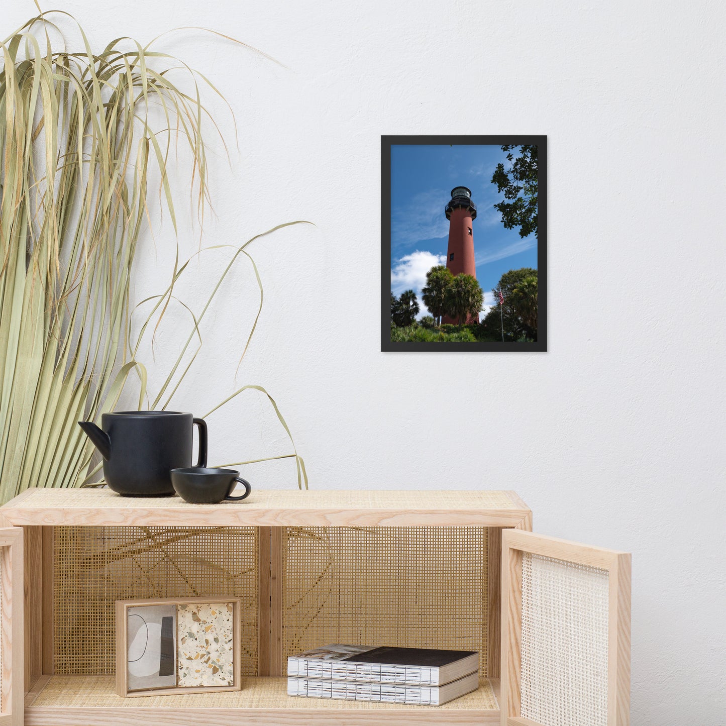 Jupiter Lighthouse 2 Color Framed Photo Paper Wall Art Prints