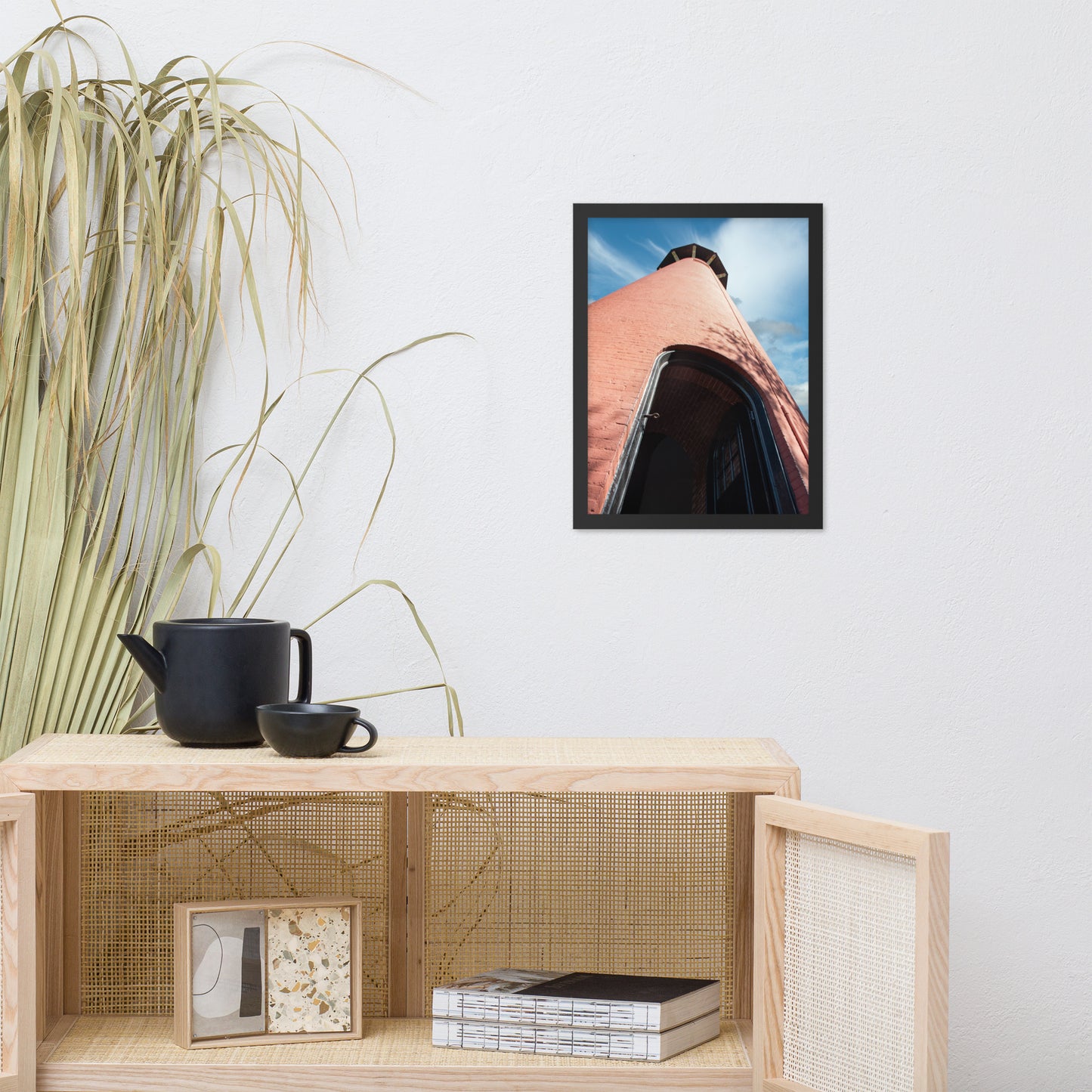 Jupiter Lighthouse Against Sky Landscape Photo Framed Wall Art Print