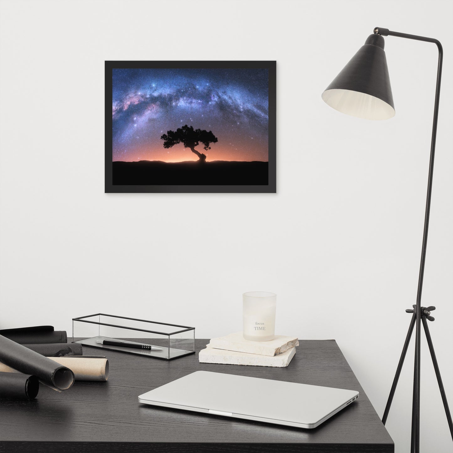 Solitary Sentinel Milky Way Arch and Tree Night Galaxy Framed Wall Art Prints