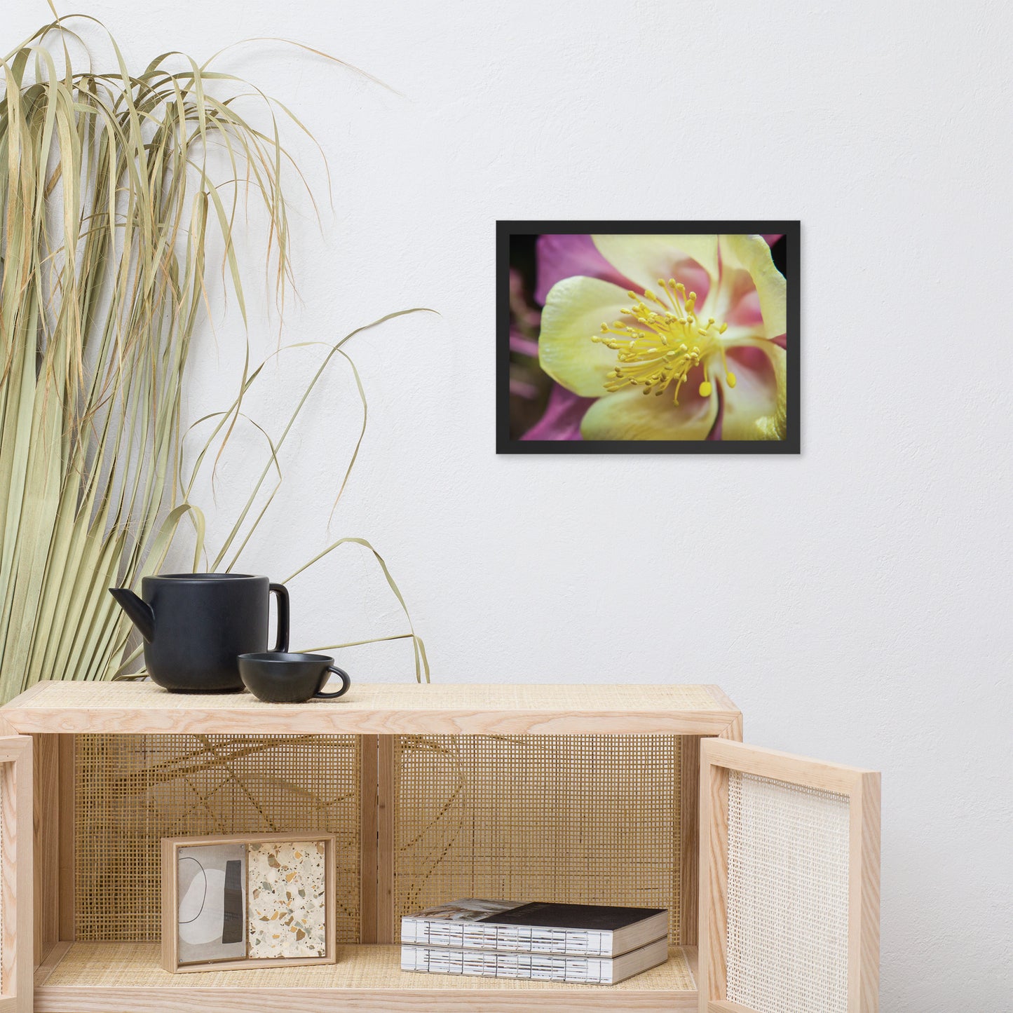 Delicate Columbine Floral Nature Photo Framed Wall Art Print