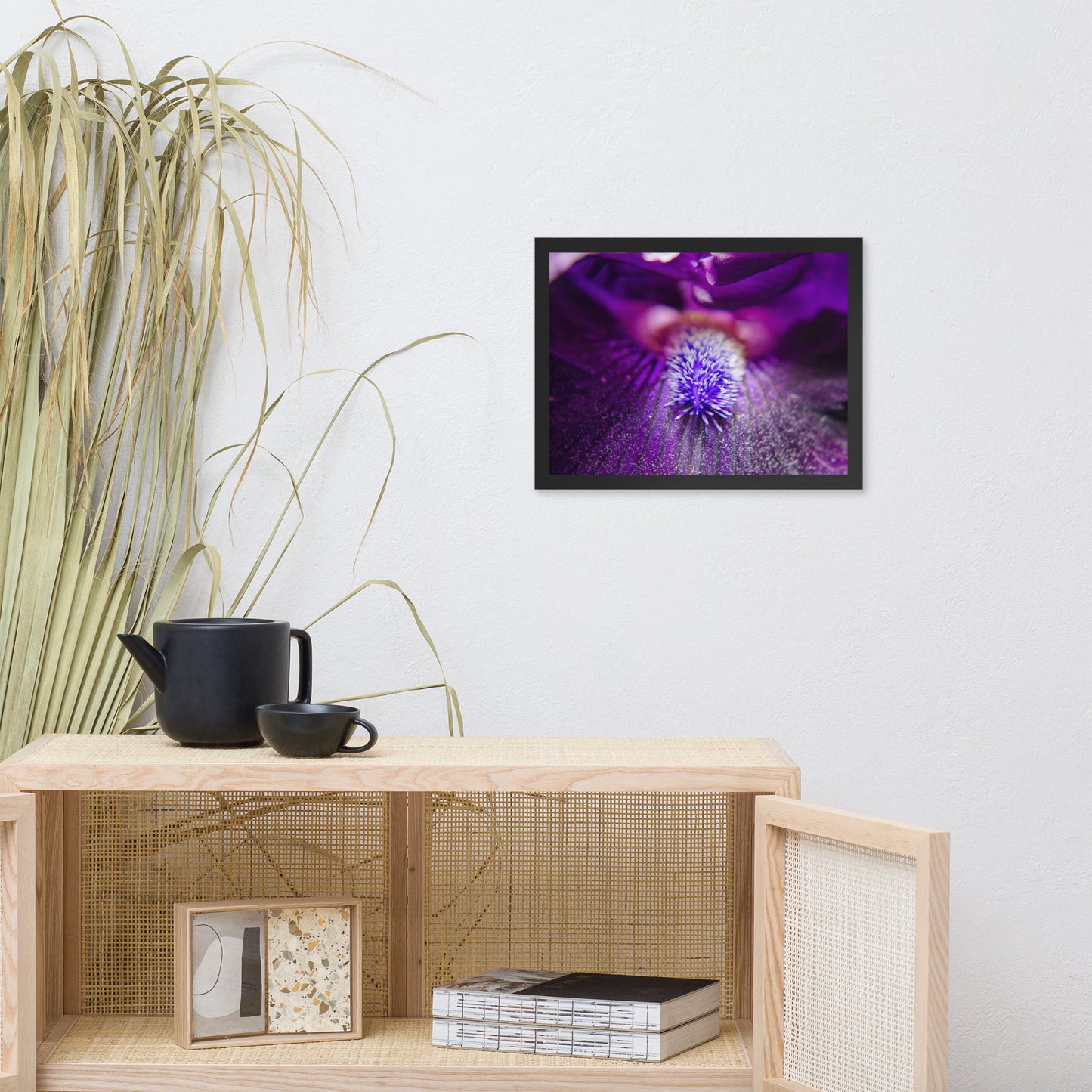 Eye of Iris Floral Nature Photo Framed Wall Art Print