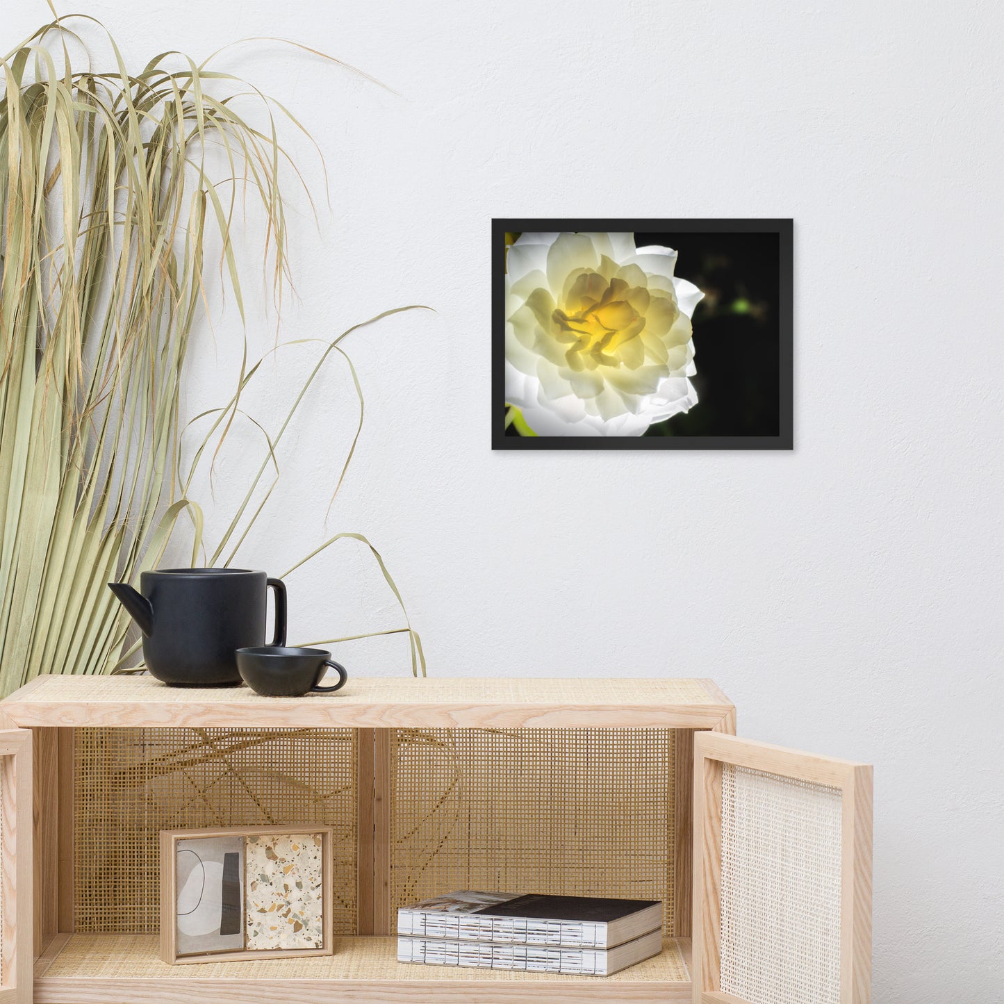 Glowing Rose 2 Floral Nature Photo Framed Wall Art Print