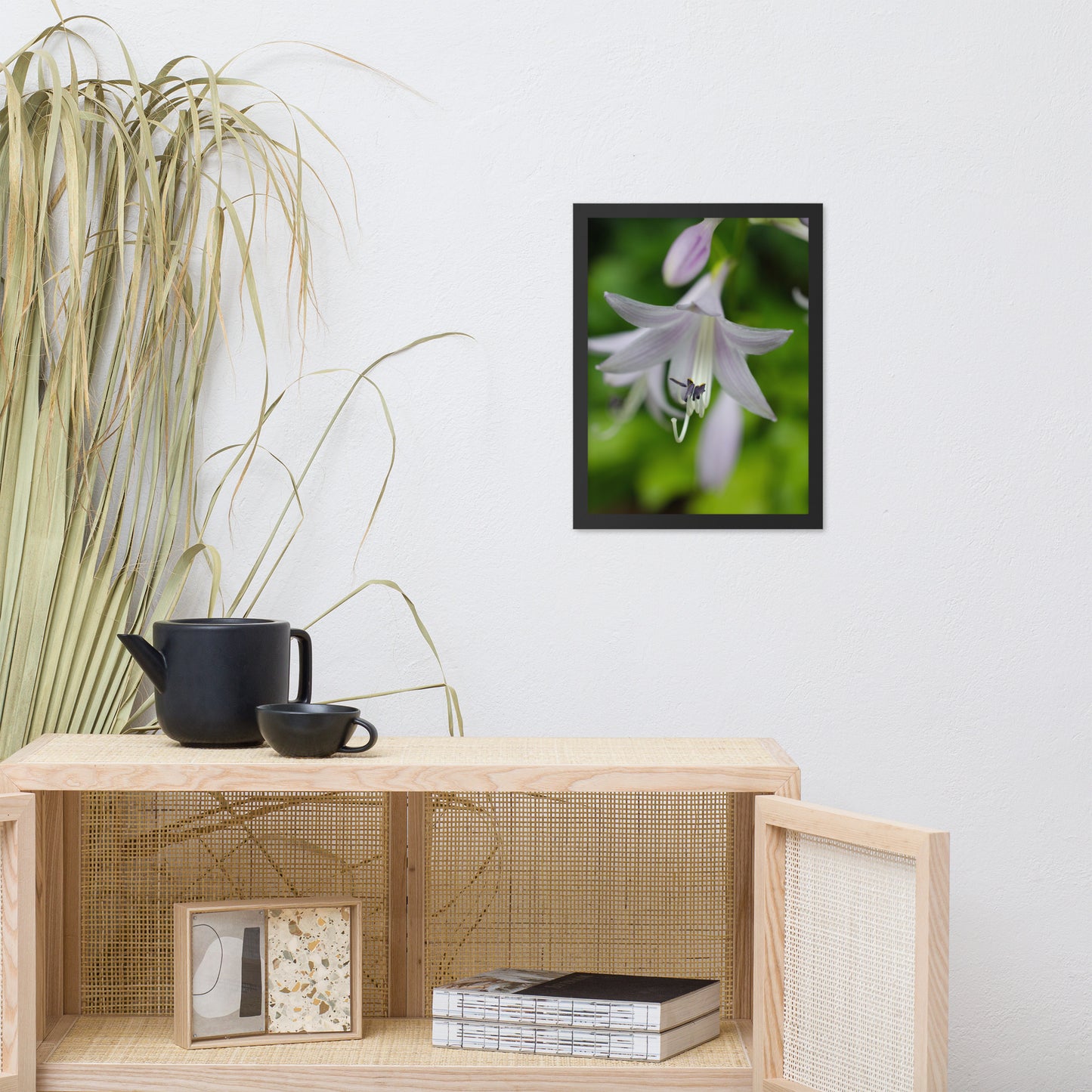 Hosta Bloom Floral Nature Photo Framed Wall Art Print