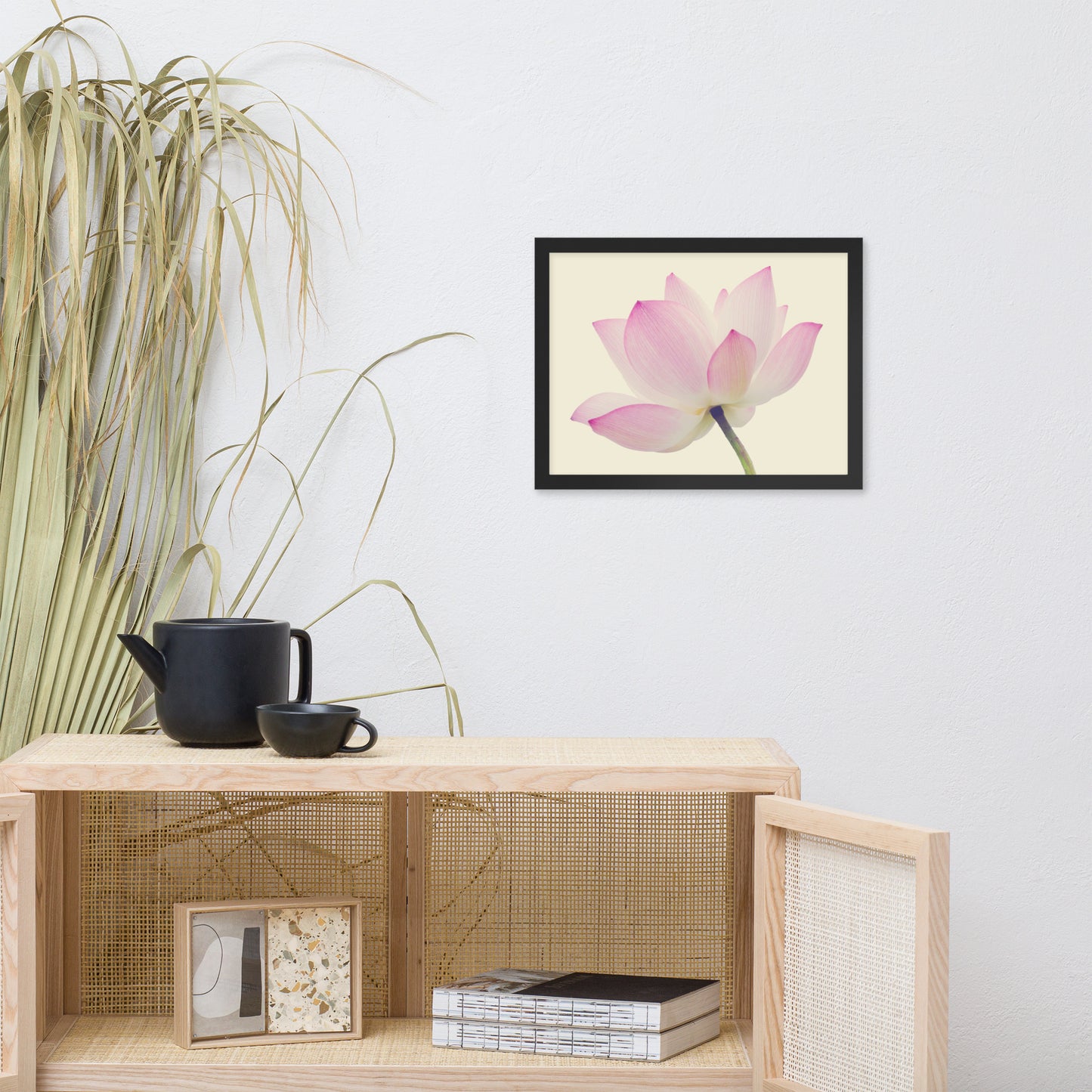 Lotus Flower Creamy Haze Effect Floral Nature Photo Framed Photo Paper Poster