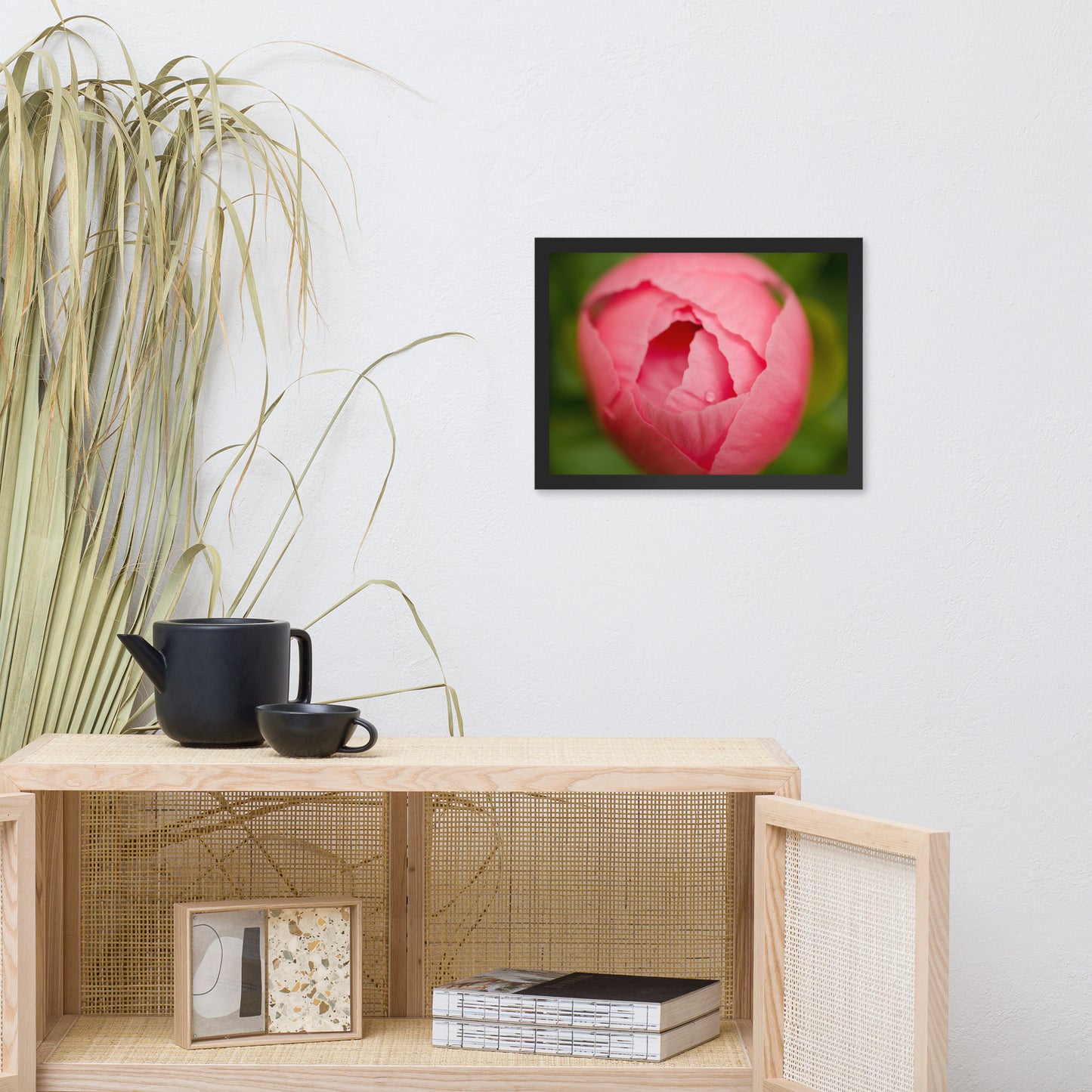 Peony Bud Floral Nature Photo Framed Wall Art Print