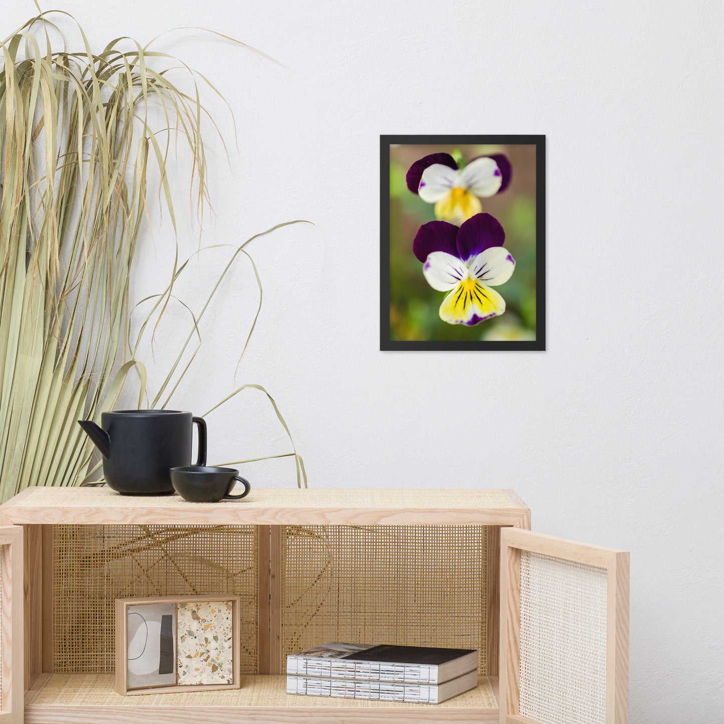 Pretty Little Violets Floral Nature Photo Framed Wall Art Print