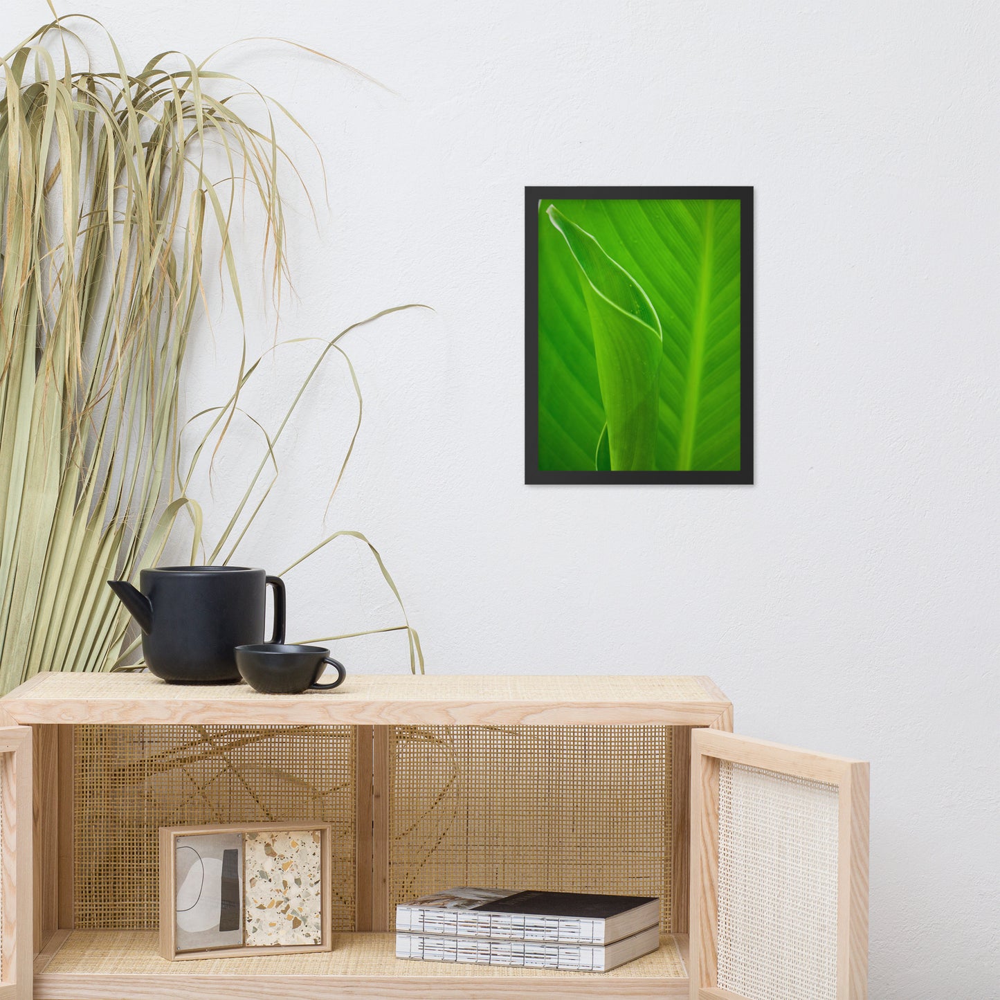 Leaves of Canna Lily Botanical Nature Photo Framed Wall Art Print