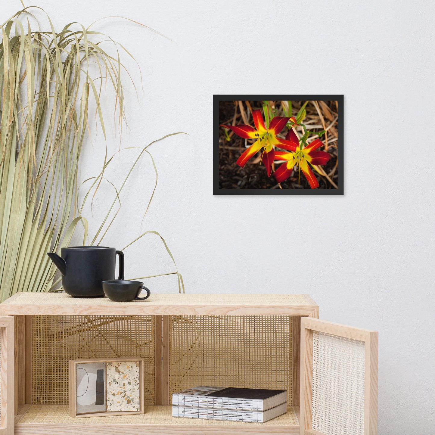 Royal Sunset Lily Floral Nature Photo Framed Wall Art Print
