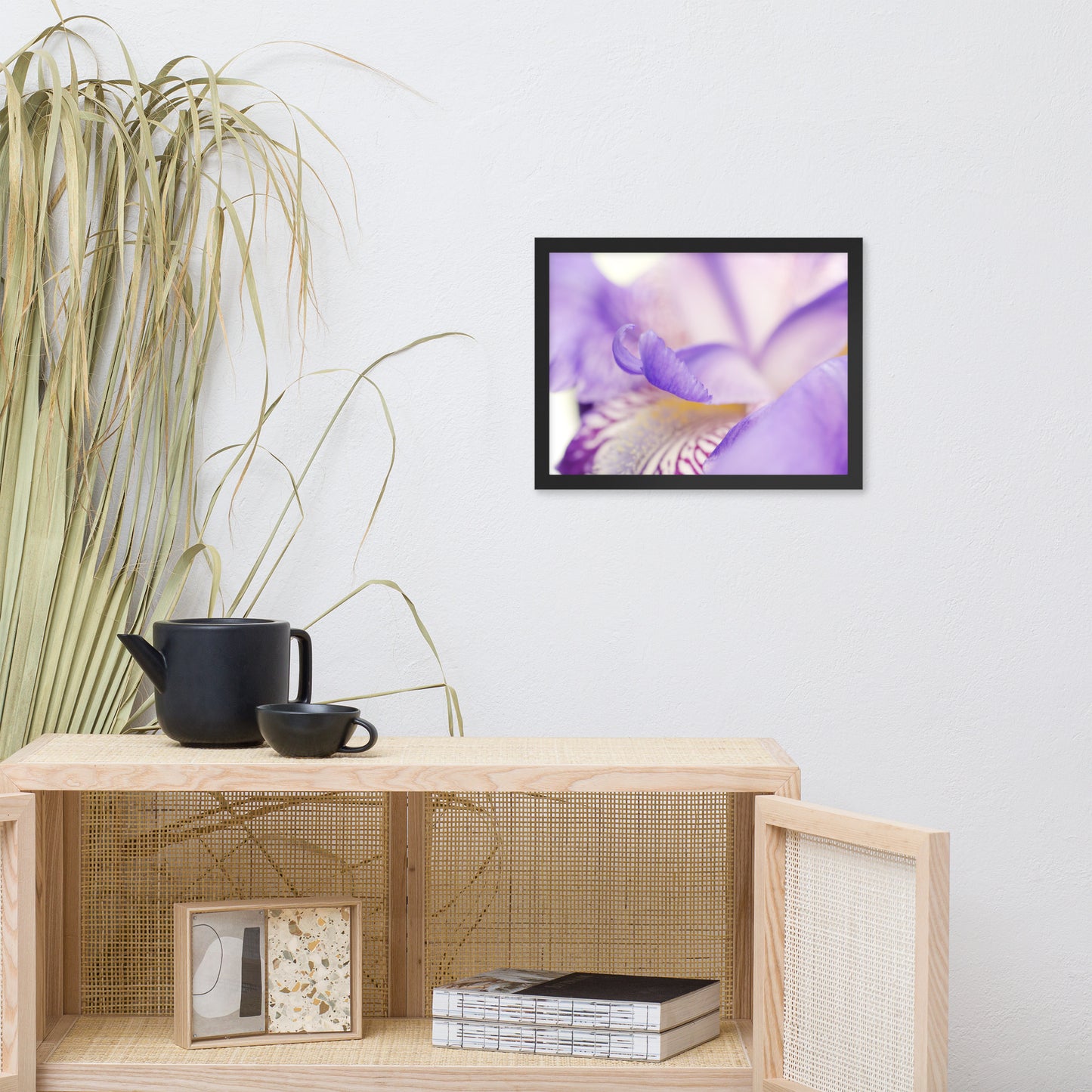 Soft Focus Iris Petals Floral Nature Photo Framed Wall Art Print