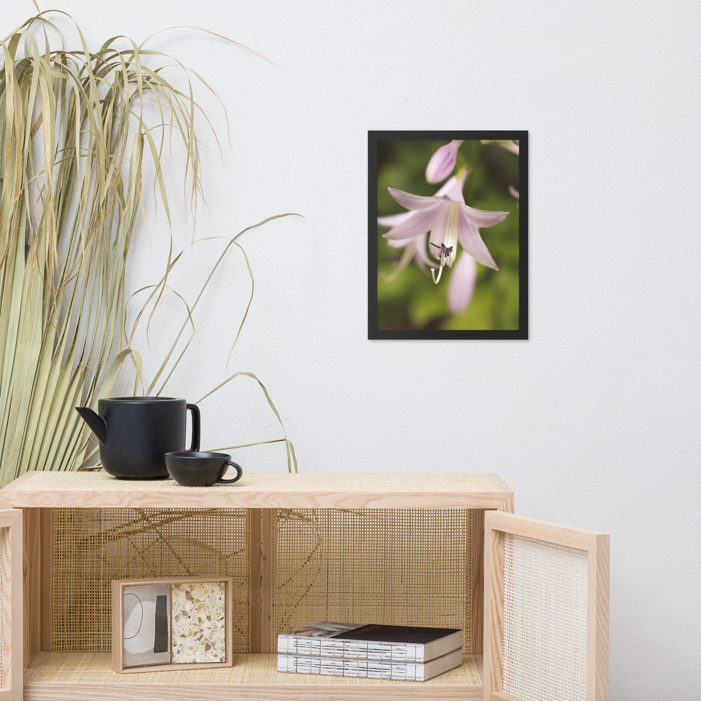 Softened Hosta Bloom Floral Nature Photo Framed Wall Art Print