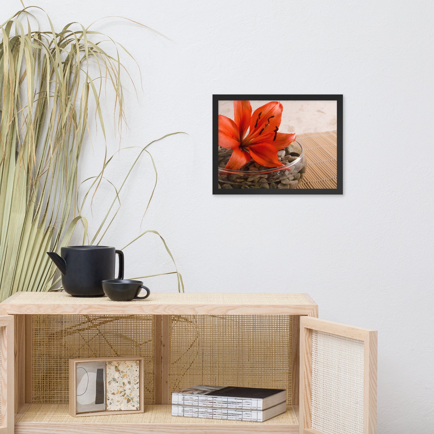 Tranquil Lily Floral Nature Photo Framed Wall Art Print