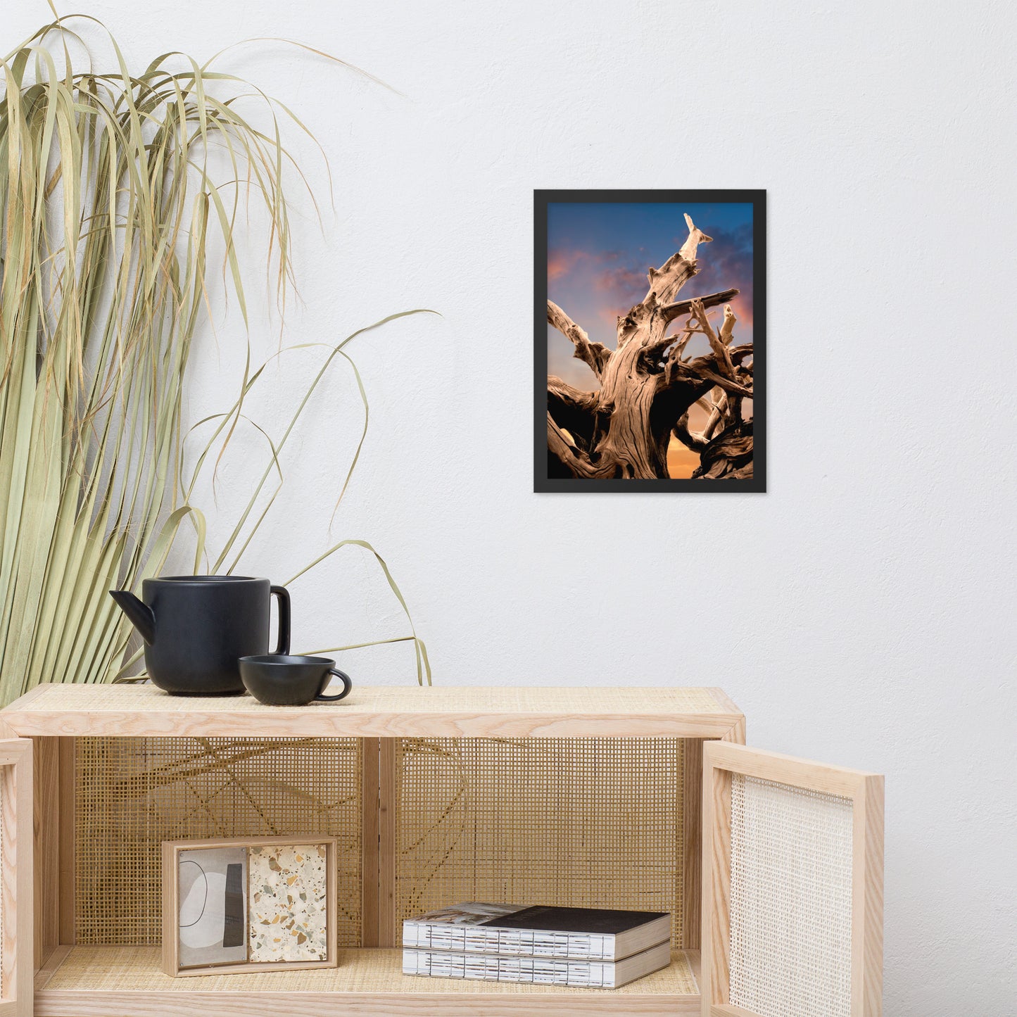 Wilted Cypress Tree and Sunrise Nature Photo Framed Wall Art Prints