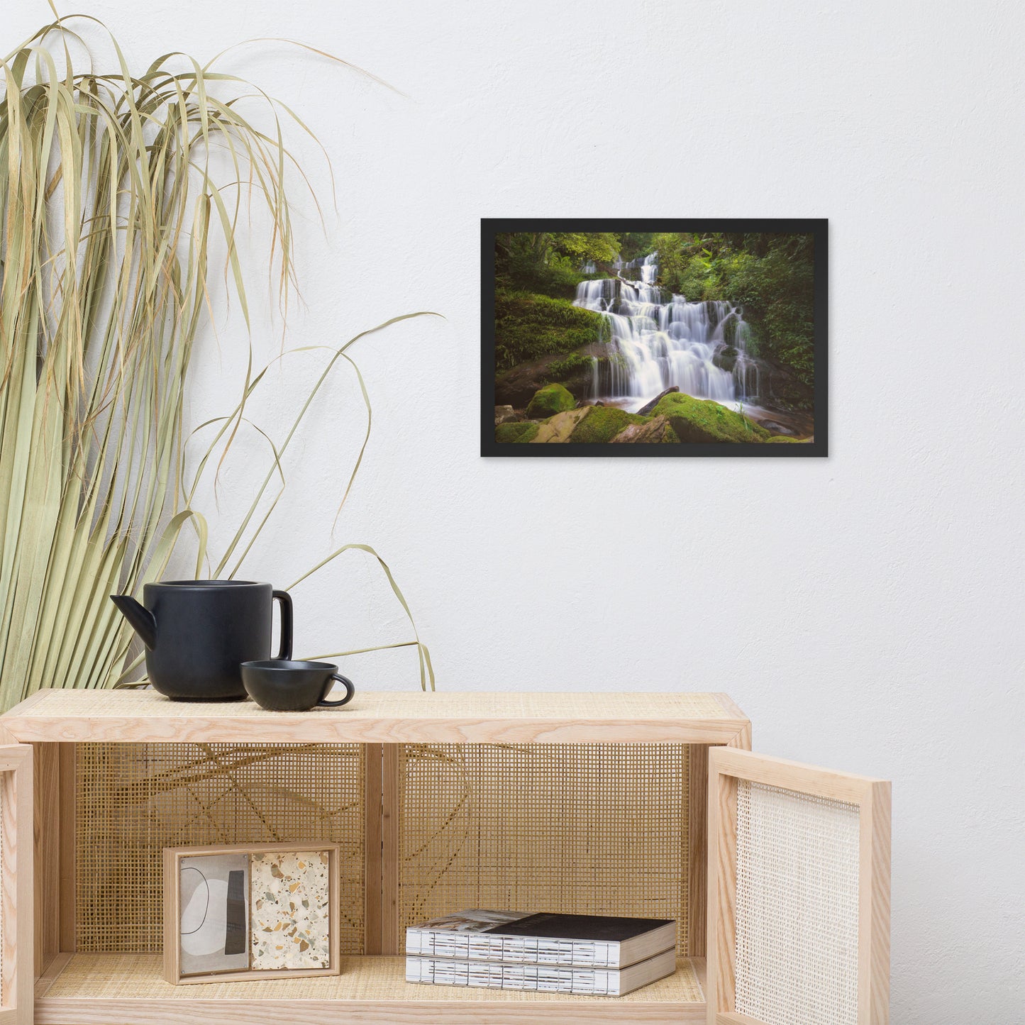 Cascading Water at Mun Daeng Waterfall Framed Wall Art Prints