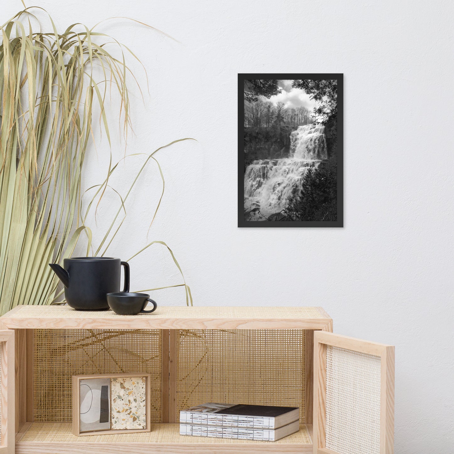 Chittenango Waterfall in Black and White Framed Photo Wall Art Prints