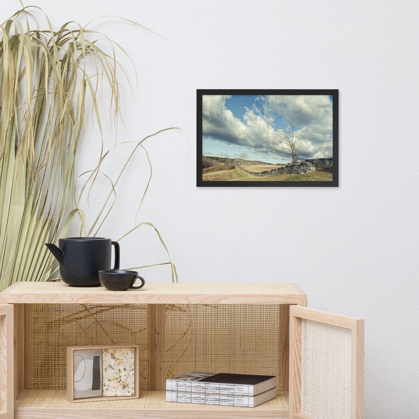 Dead Tree and Stone Wall - Split Toned Framed Photo Wall Art Prints