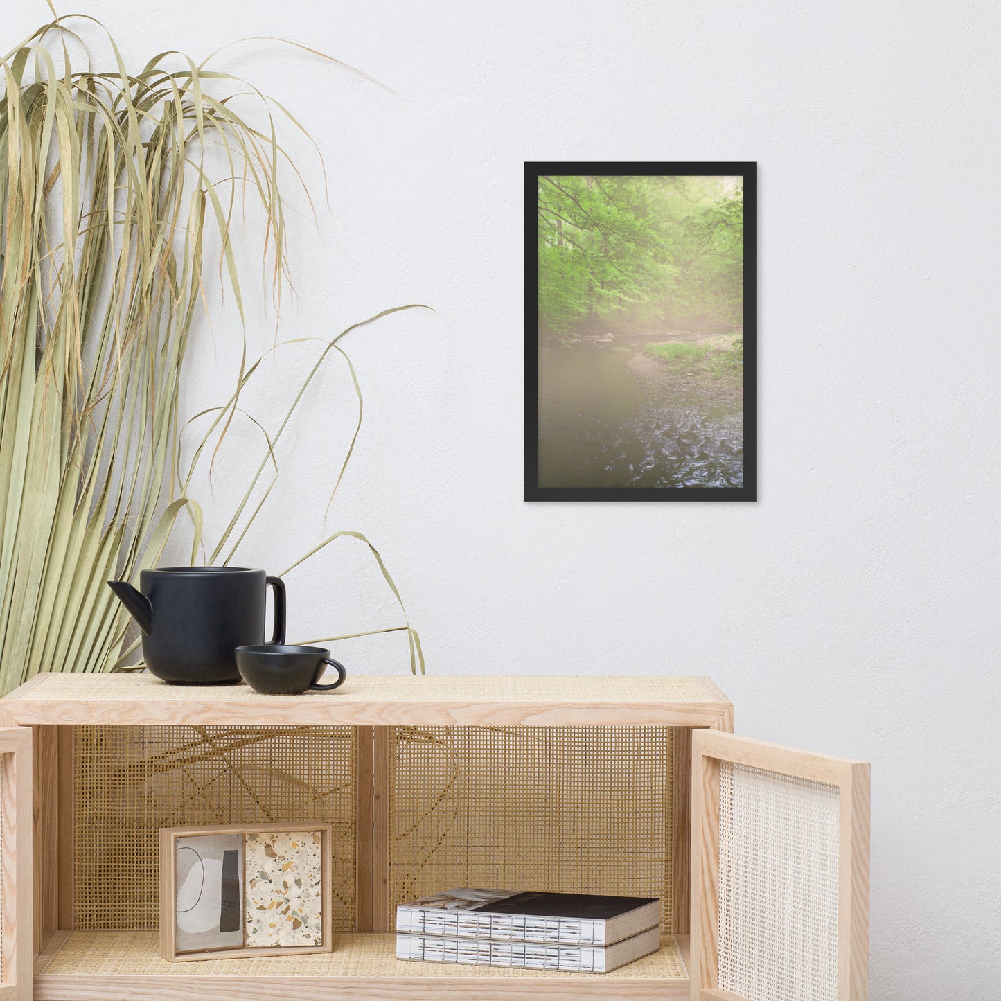 Early Morning Fog on the River Landscape Framed Photo Wall Art Prints