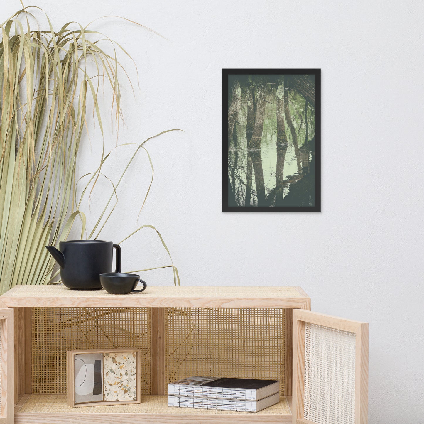 Early Spring Reflections on the Marsh Botanical Nature Photo Framed Wall Art Print