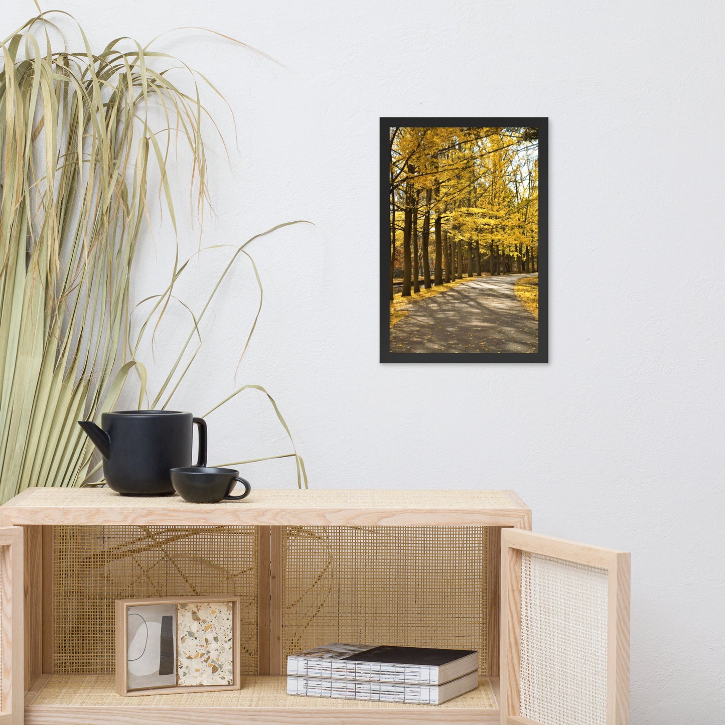 Fall Path Nature Landscape Framed Photo Paper Wall Art Prints