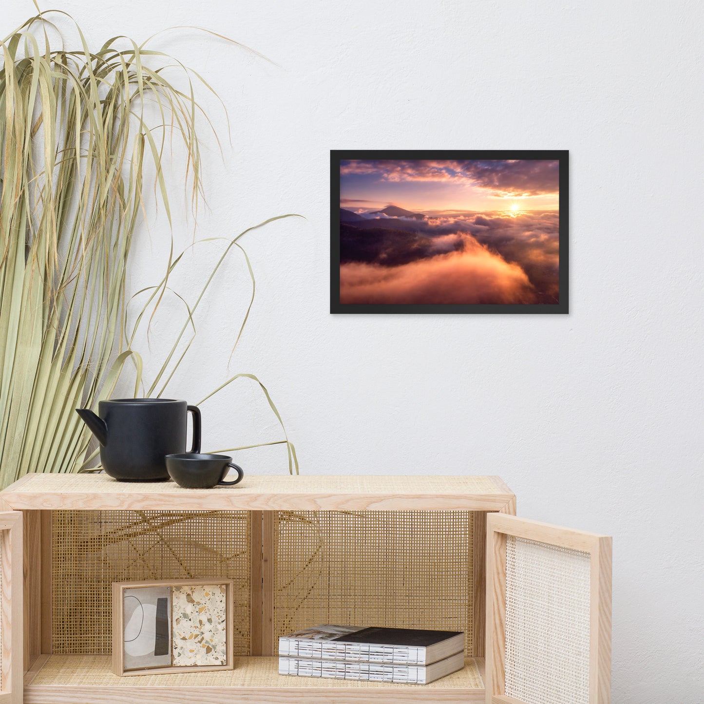 Heaven on Earth Mountains in Clouds at Sunrise Framed Wall Art Prints