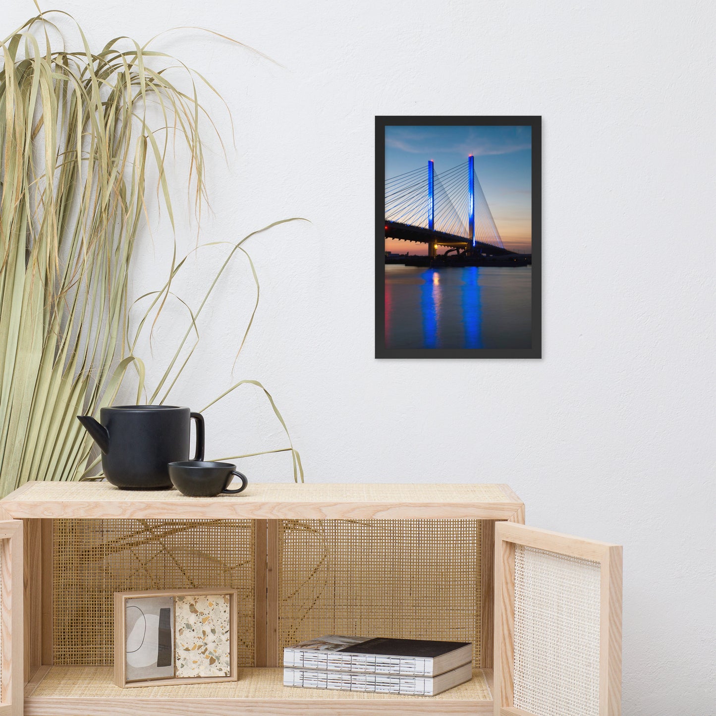 Indian River Bridge 2 Urban Landscape Photo Framed Wall Art Print