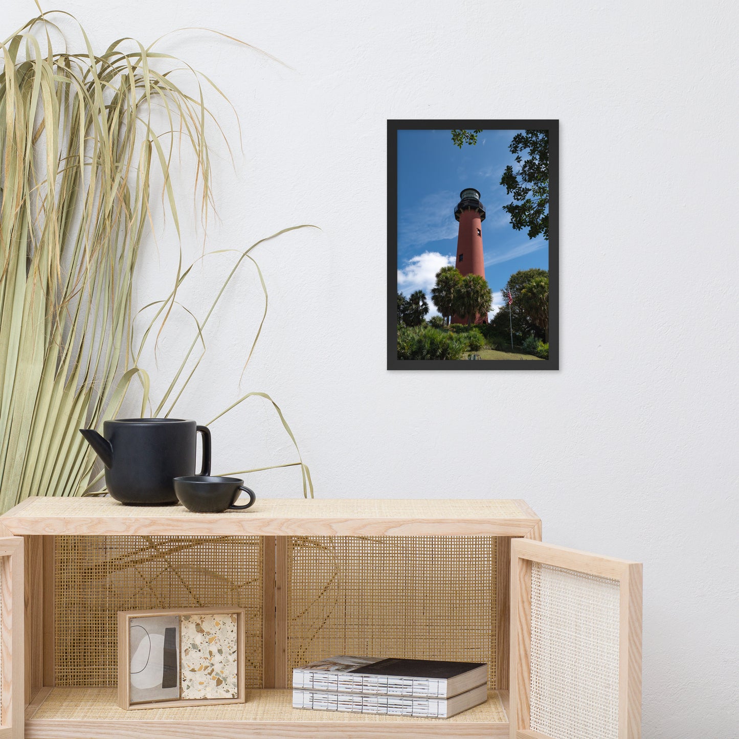 Jupiter Lighthouse 2 Color Framed Photo Paper Wall Art Prints