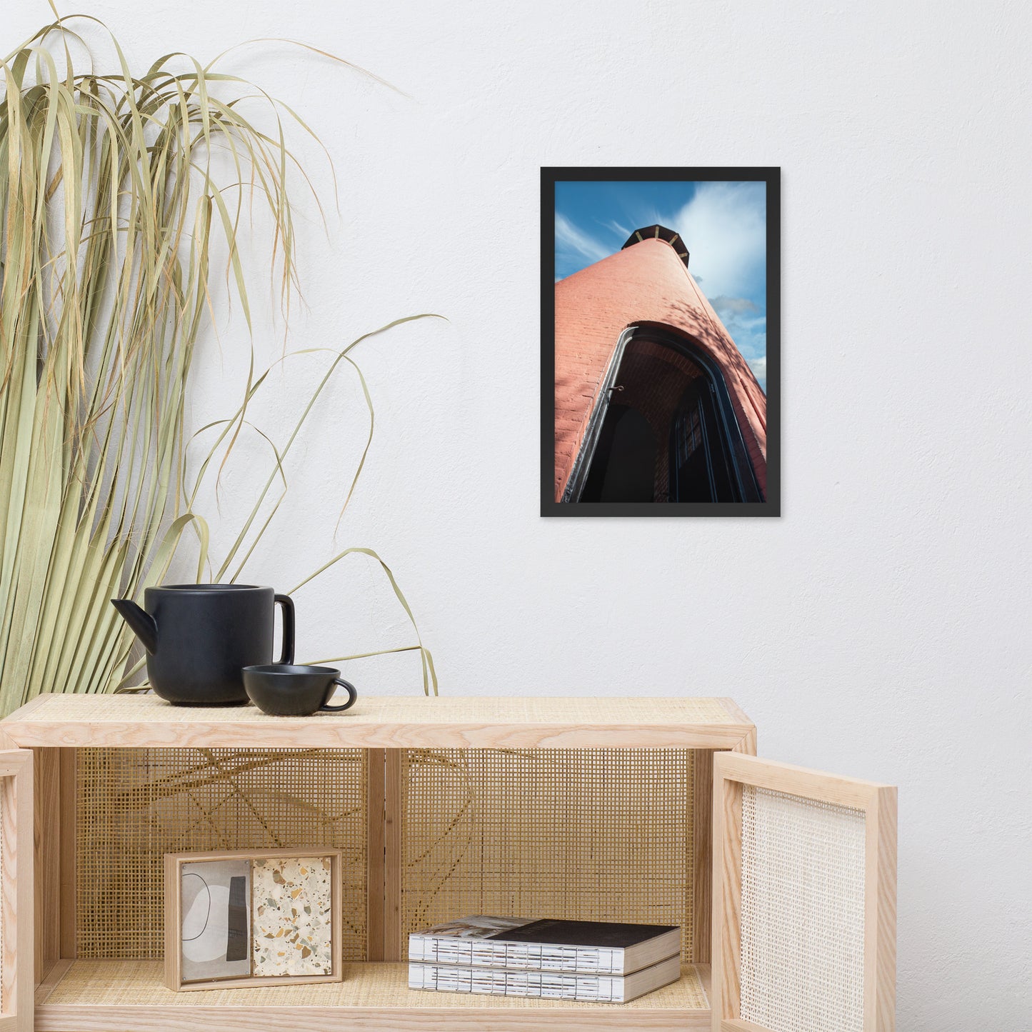 Jupiter Lighthouse Against Sky Landscape Photo Framed Wall Art Print