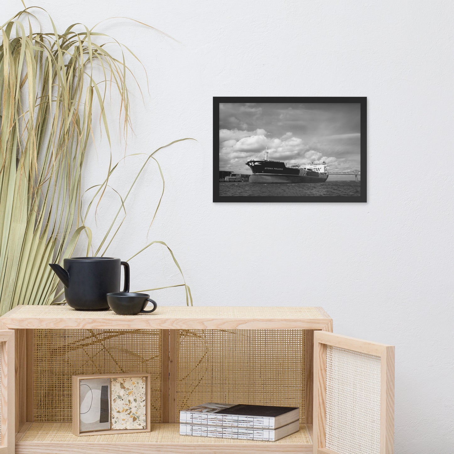 Ship on the St. Johns River Coastal Photo Framed Wall Art Print