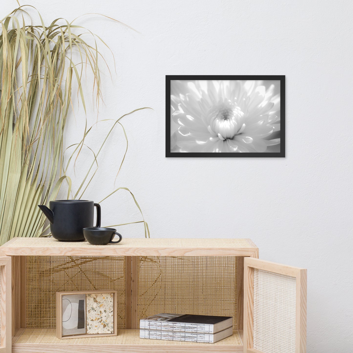 Infrared Flower 2 Black and White Floral Nature Photo Framed Wall Art Print