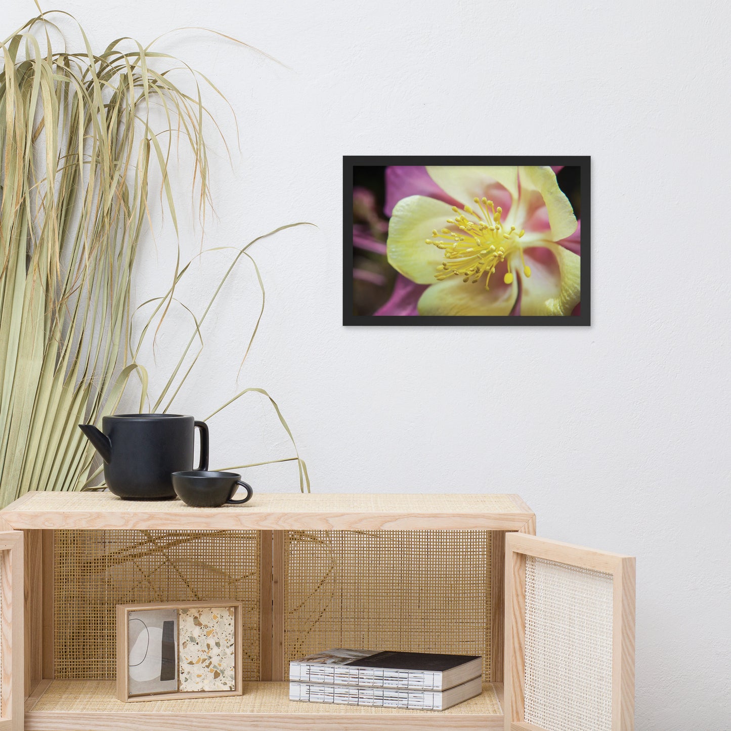 Delicate Columbine Floral Nature Photo Framed Wall Art Print