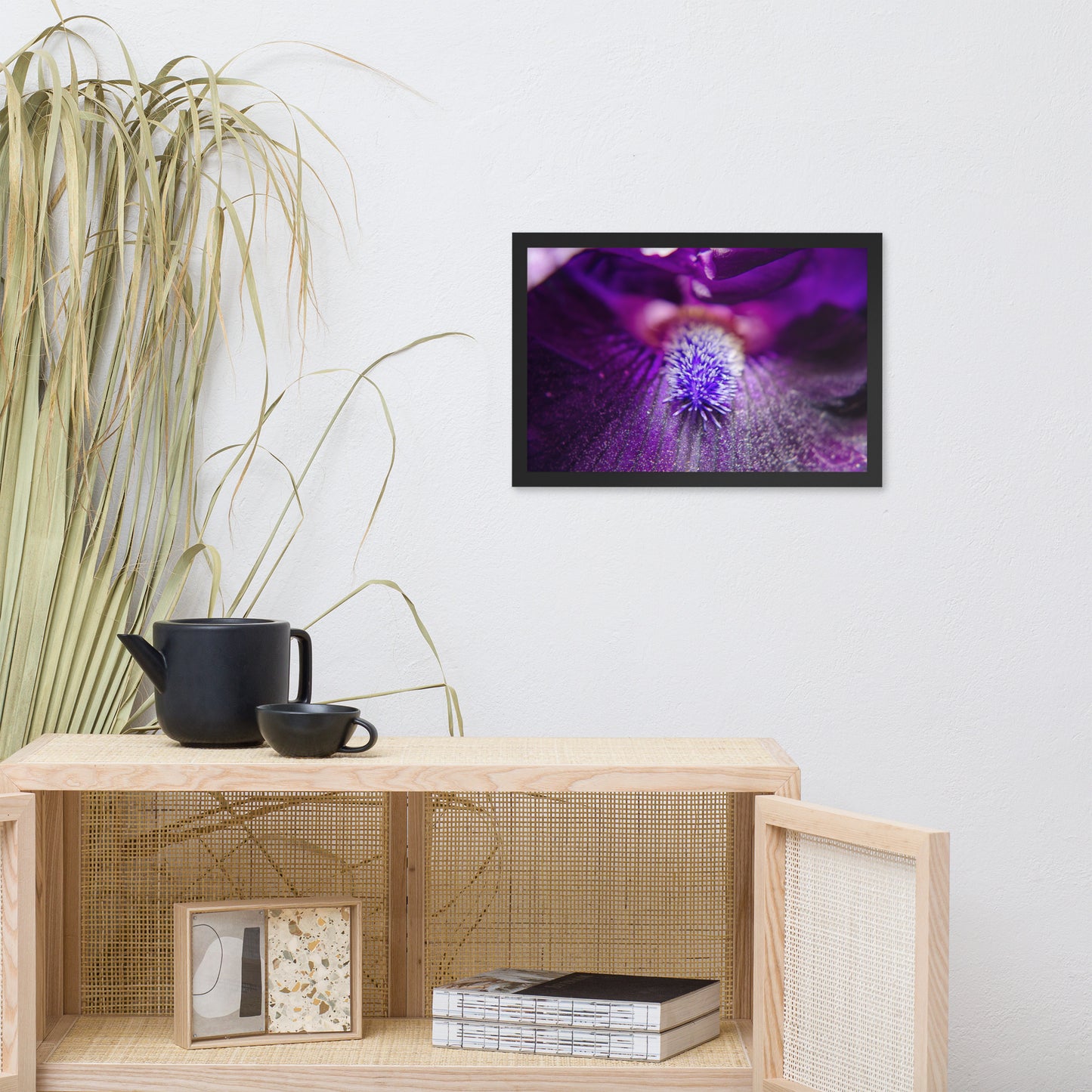 Eye of Iris Floral Nature Photo Framed Wall Art Print