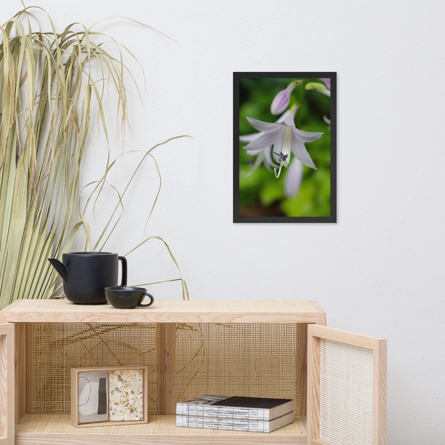 Hosta Bloom Floral Nature Photo Framed Wall Art Print