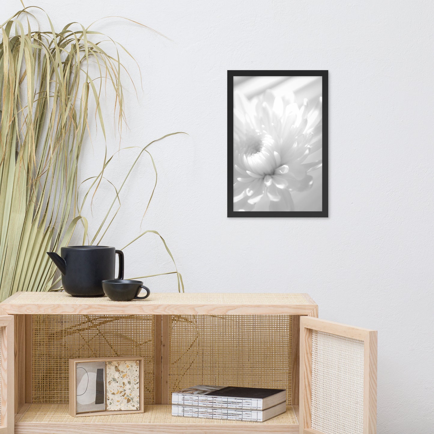 Infrared Flower Black and White Floral Nature Photo Framed Wall Art Print