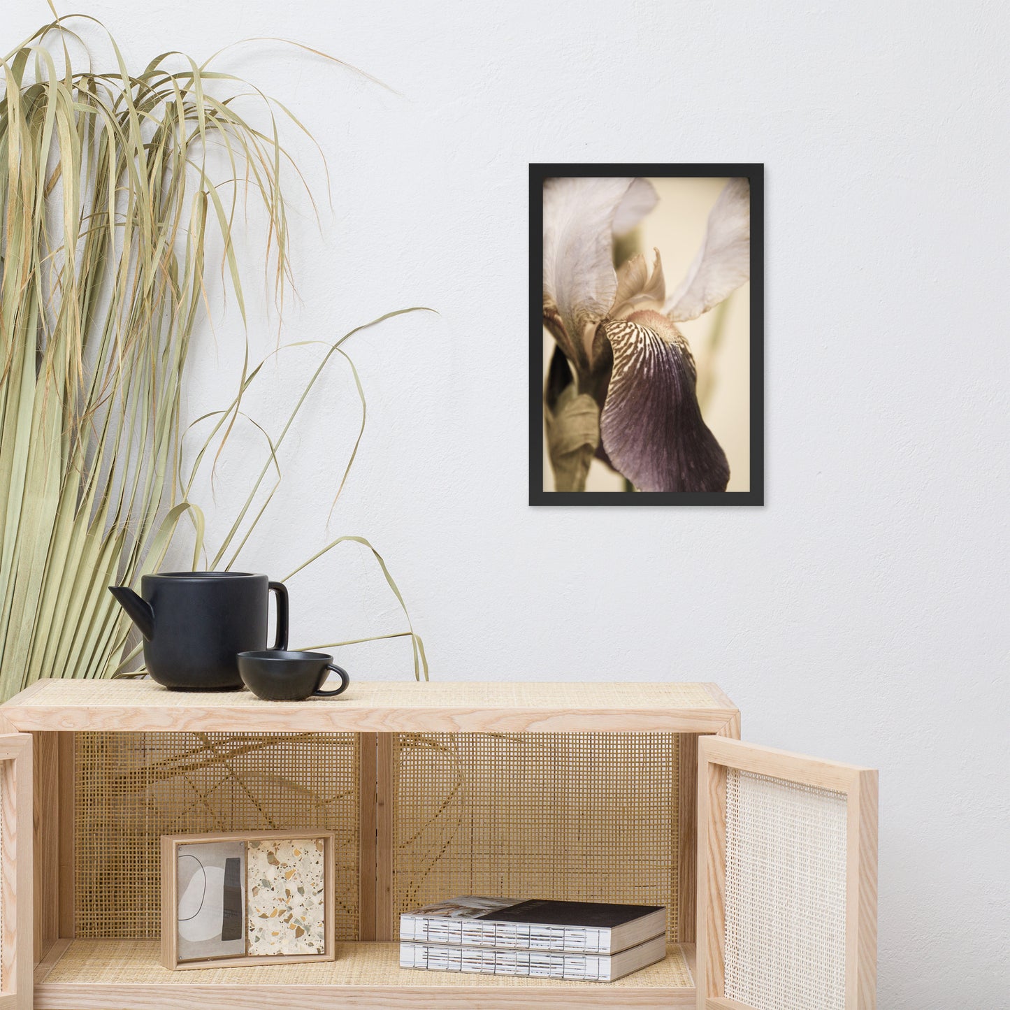 Japanese Iris Delight Aged Framed Photo Paper Wall Art Prints