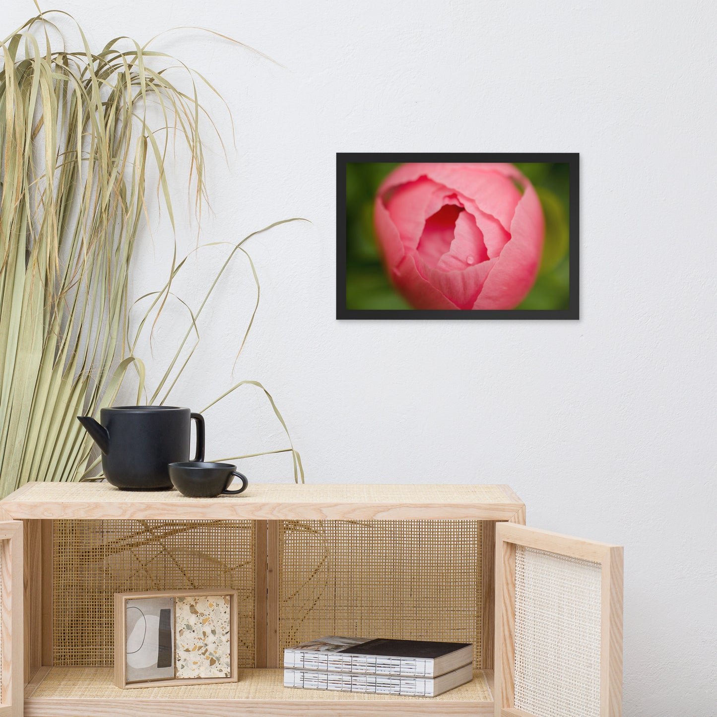 Peony Bud Floral Nature Photo Framed Wall Art Print