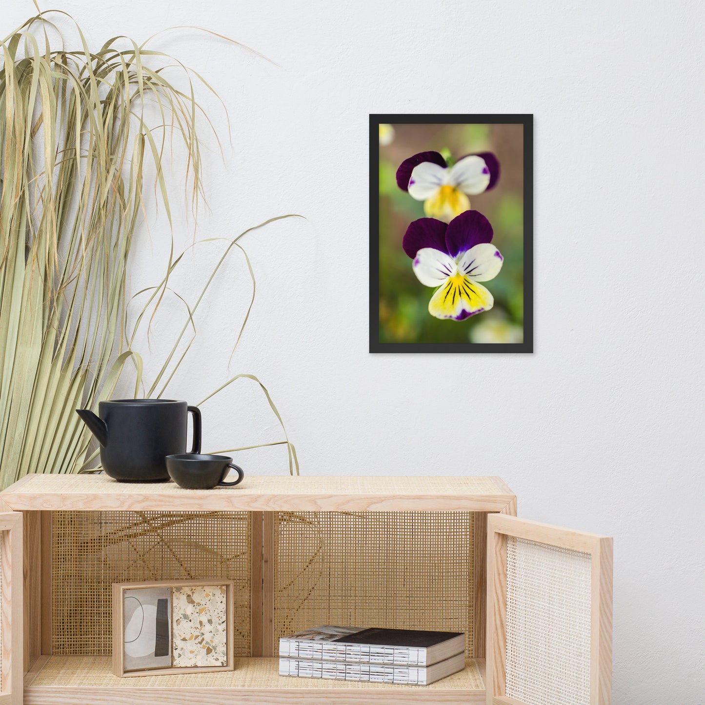 Pretty Little Violets Floral Nature Photo Framed Wall Art Print