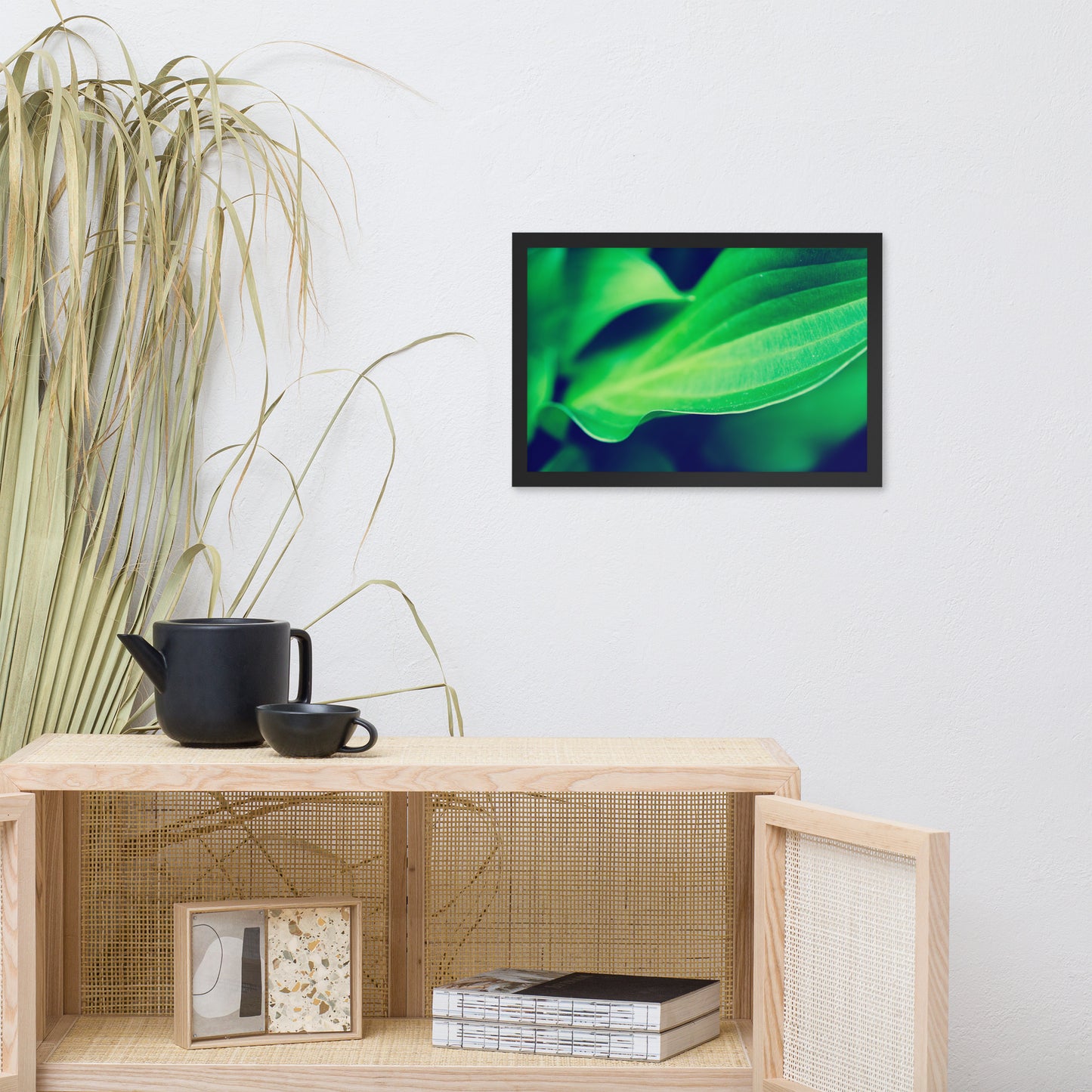 Mellow Hosta Leaves Botanical Nature Photo Framed Wall Art Print