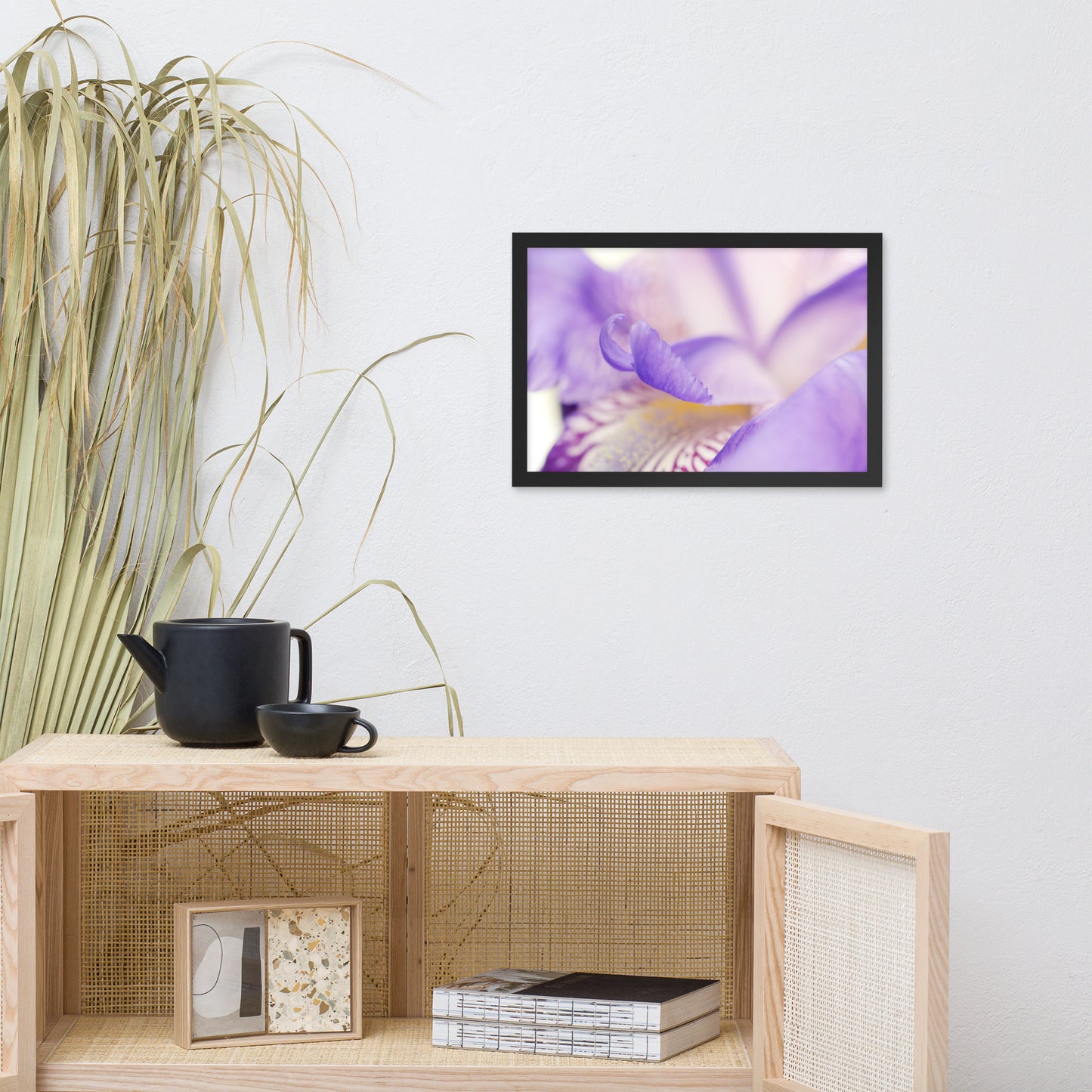 Soft Focus Iris Petals Floral Nature Photo Framed Wall Art Print